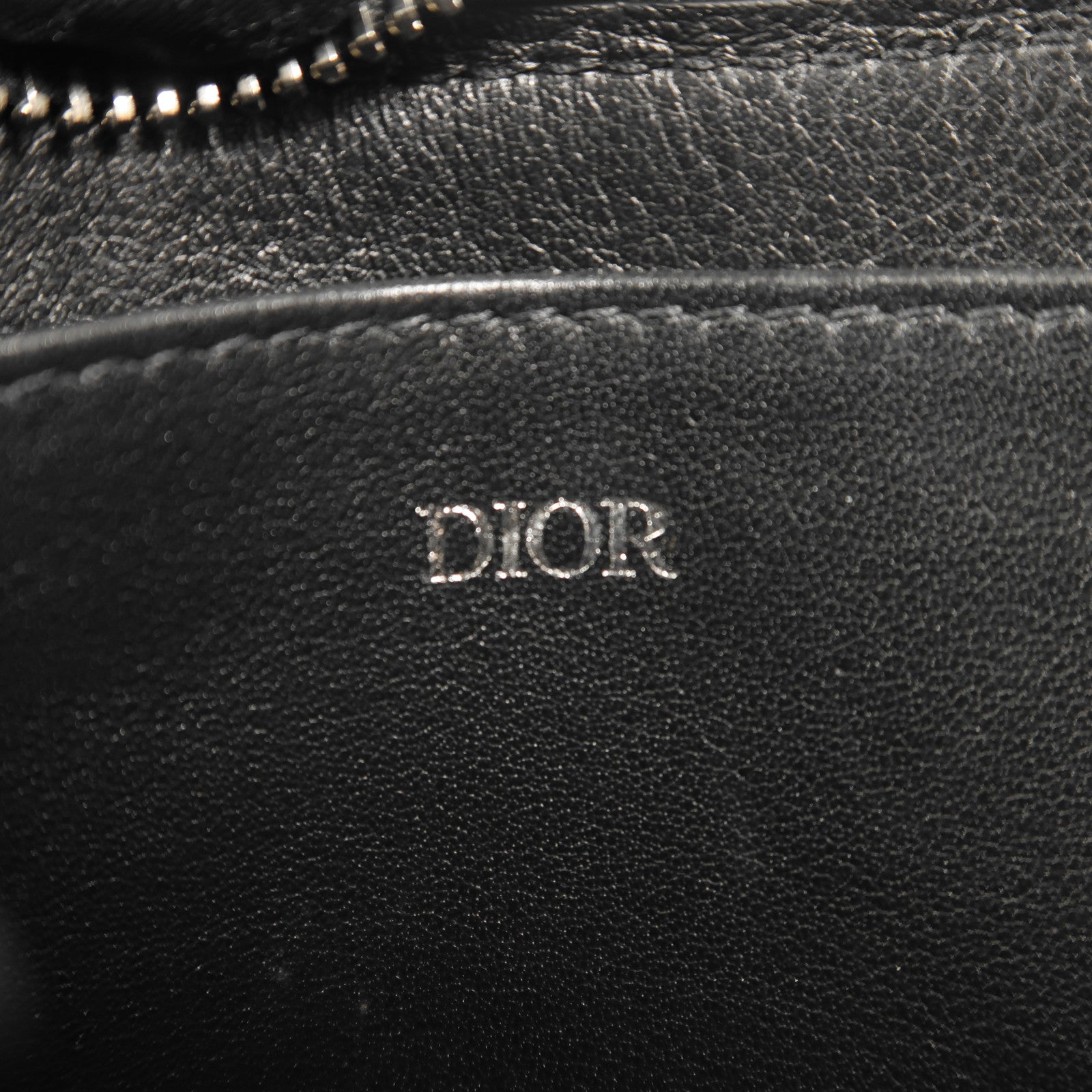 Dior 帆布/牛皮皮革Oblique Card Case銀扣卡片套