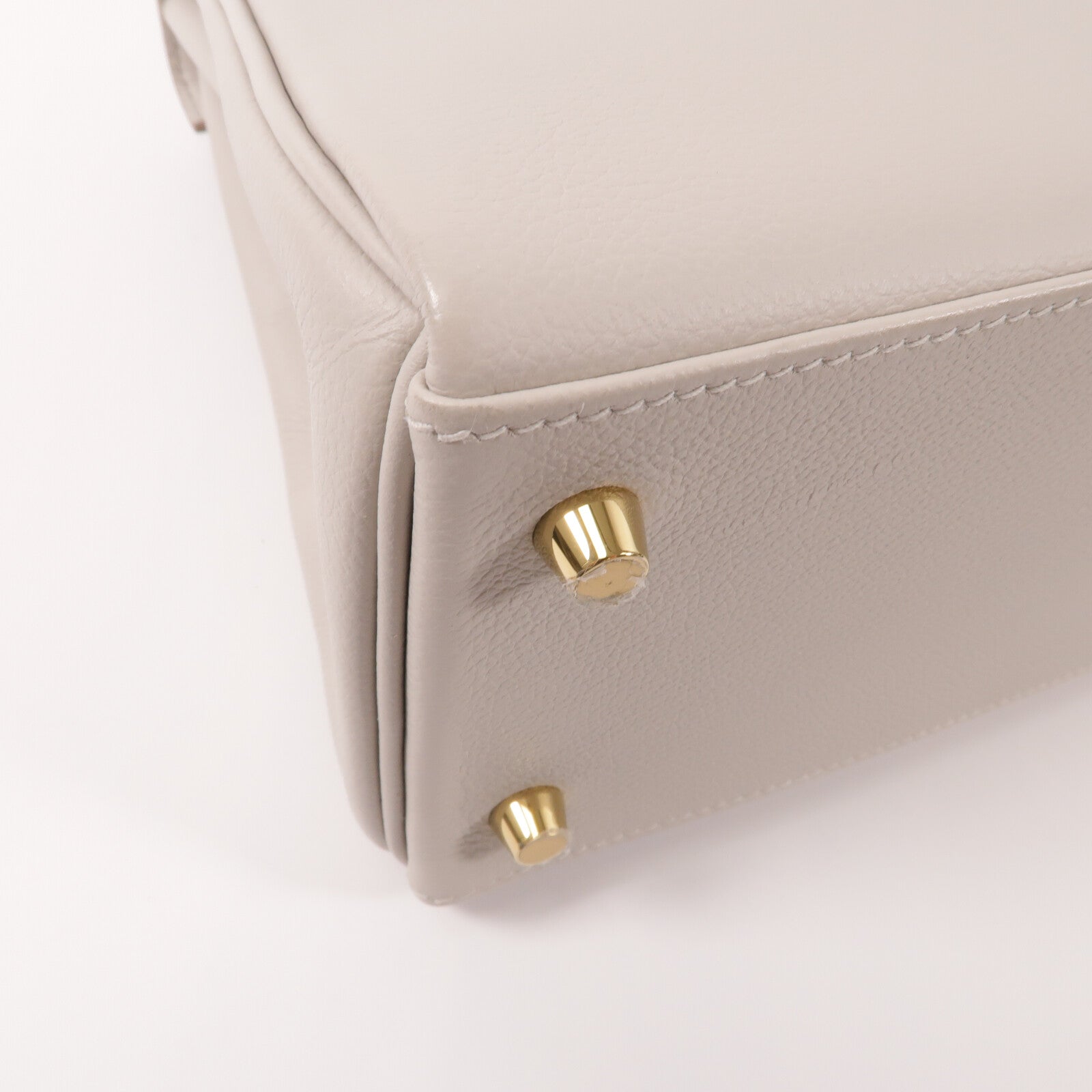 HERMES Evercolor皮革Kelly 28手挽肩背兩用袋Gris Pale
