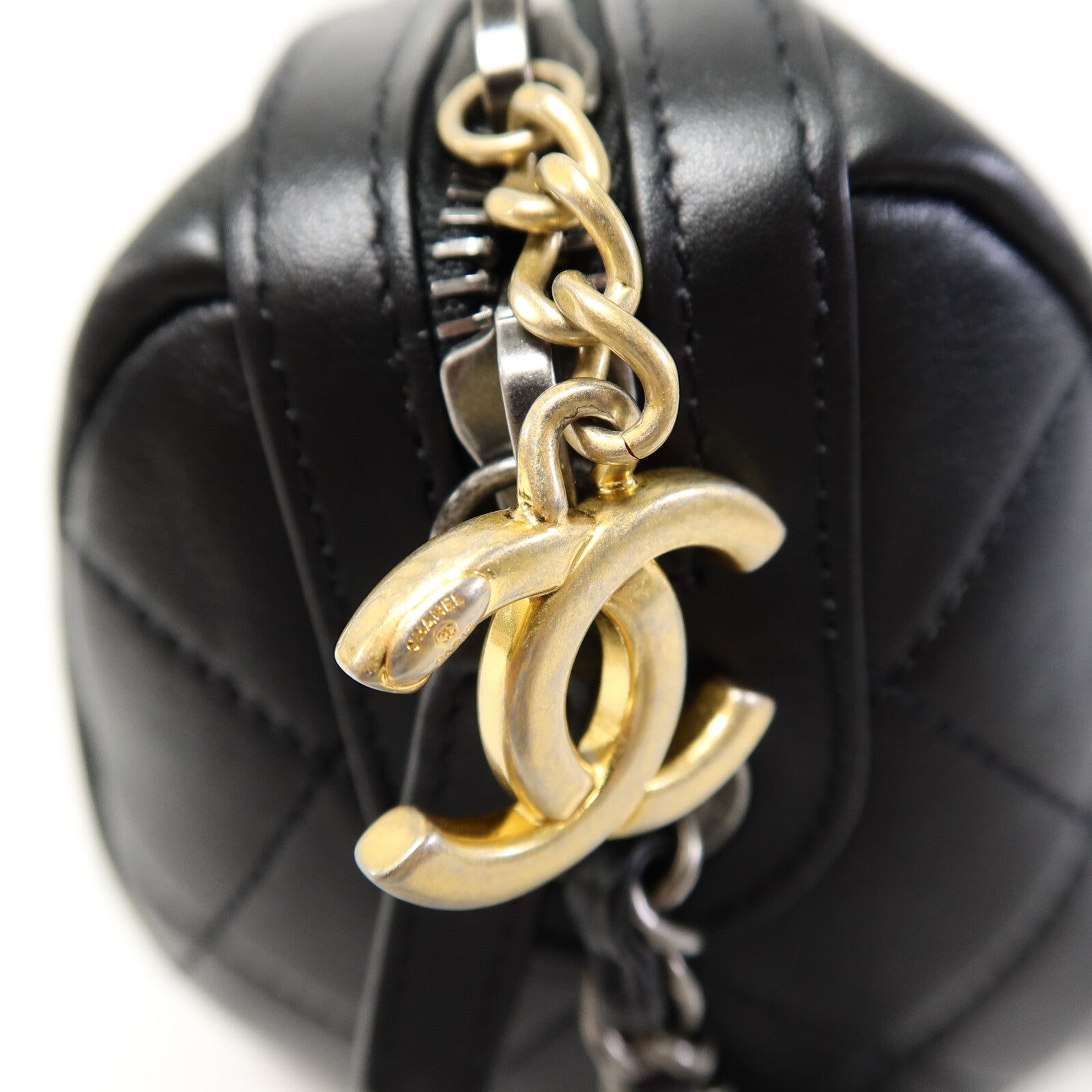 CHANEL 牛皮皮革Bowling Chain Shoulder鏈帶肩背袋