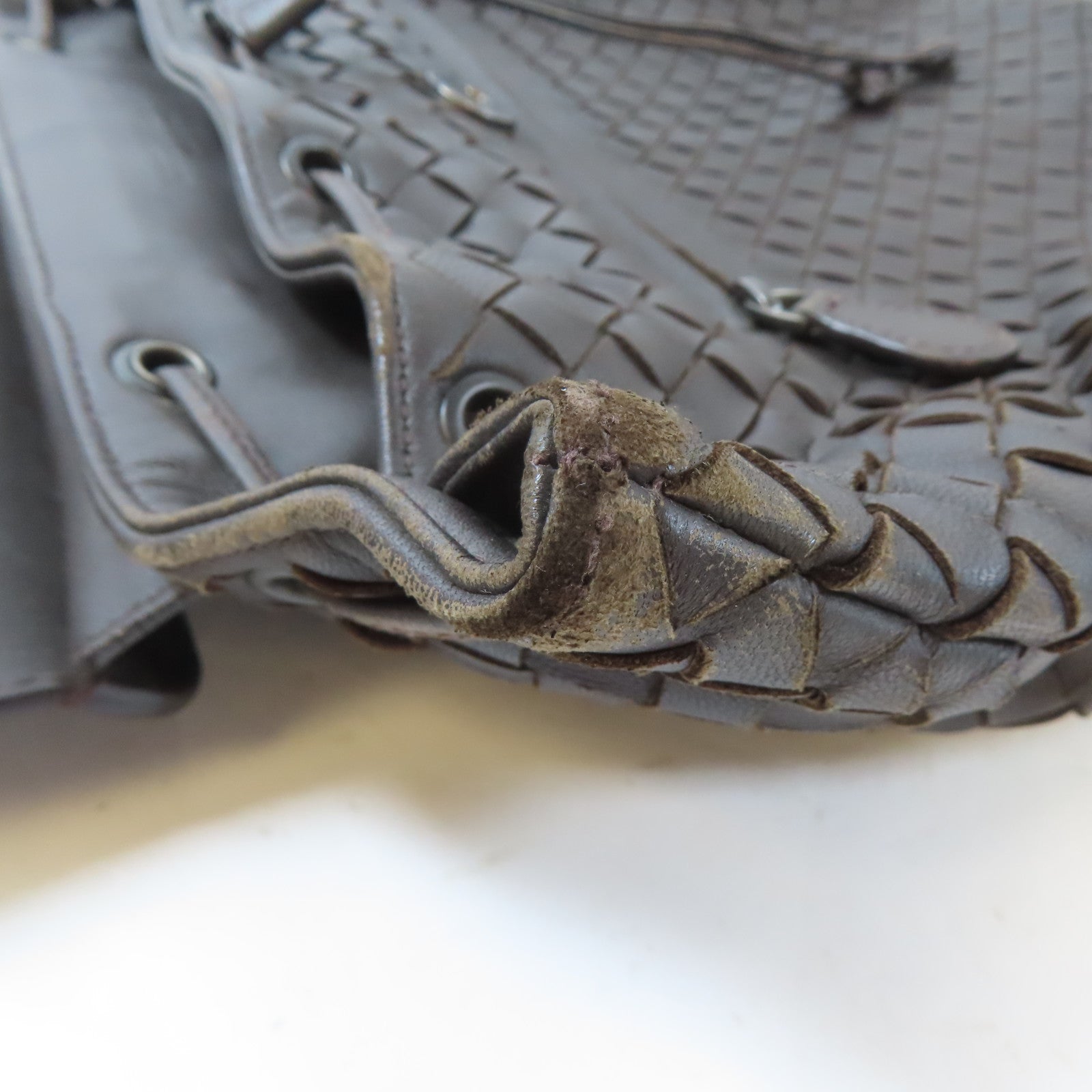BOTTEGA VENETA 皮革Intrecciato Backpack背包啡色