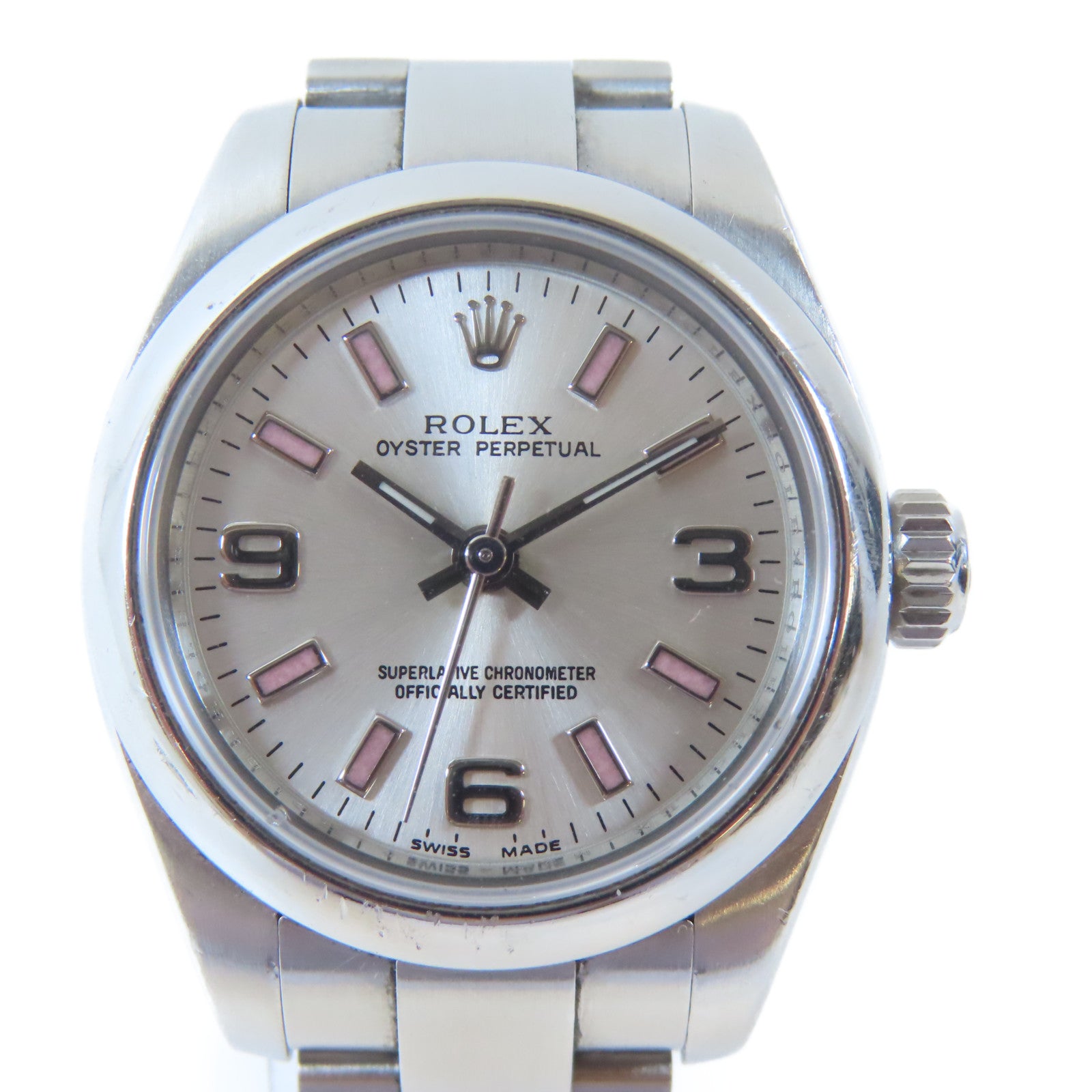 ROLEX Oyster Perpetual 26不鏽鋼手錶自動機芯銀色