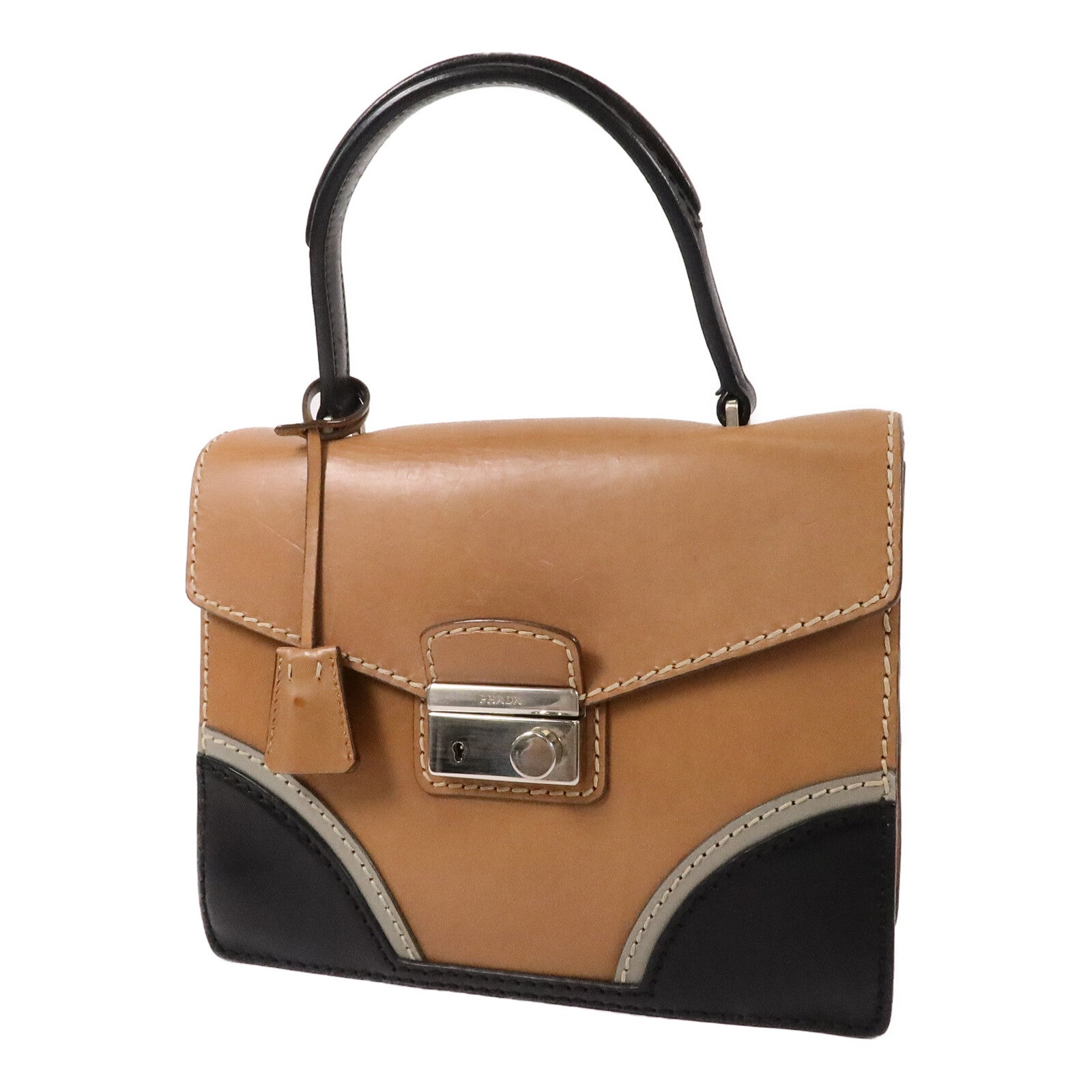 PRADA 牛皮皮革Vitello Sound Lock手挽袋