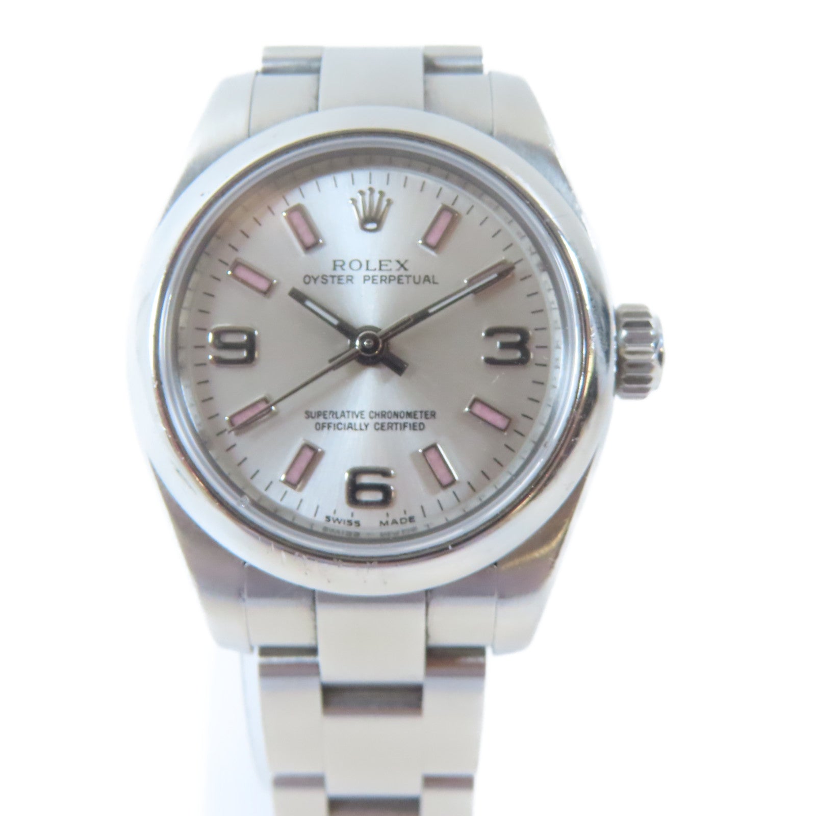 ROLEX Oyster Perpetual 26不鏽鋼手錶自動機芯銀色