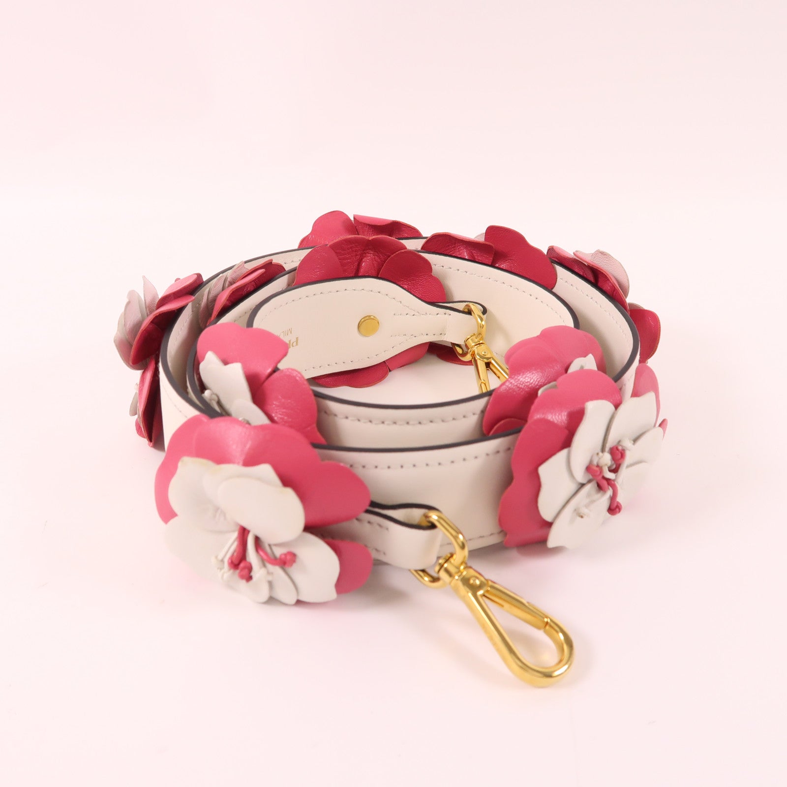 PRADA 皮革Strap金扣肩背帶