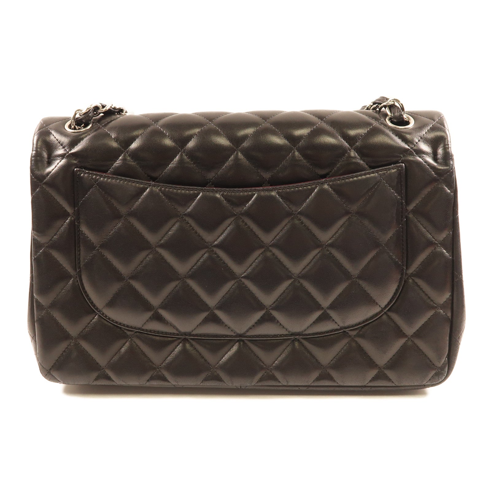 CHANEL 【激減優惠】羊皮皮革Large Classic銀扣鏈帶肩背袋