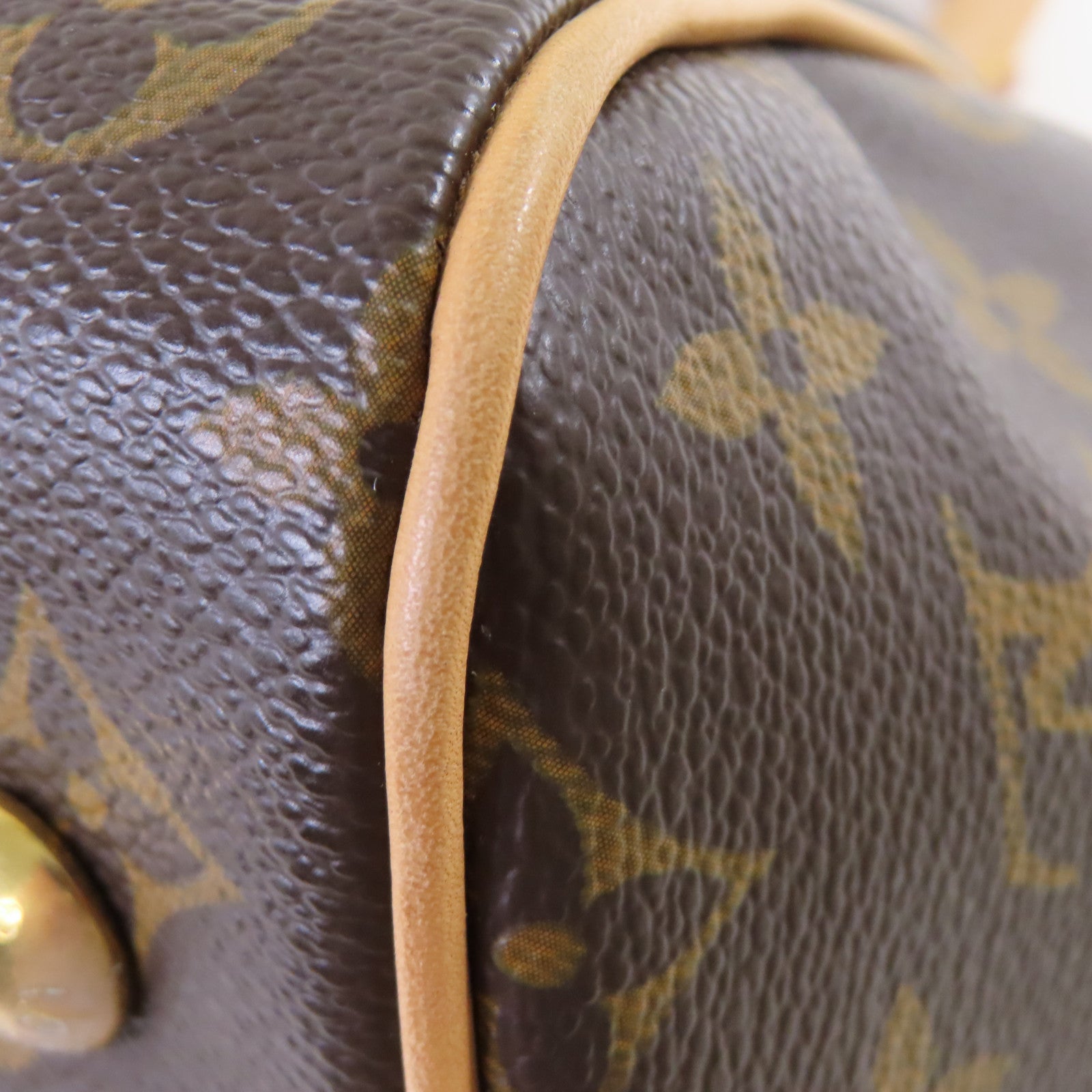 LOUIS VUITTON Monogram Tivoli PM Hand Bag金扣手挽袋啡色