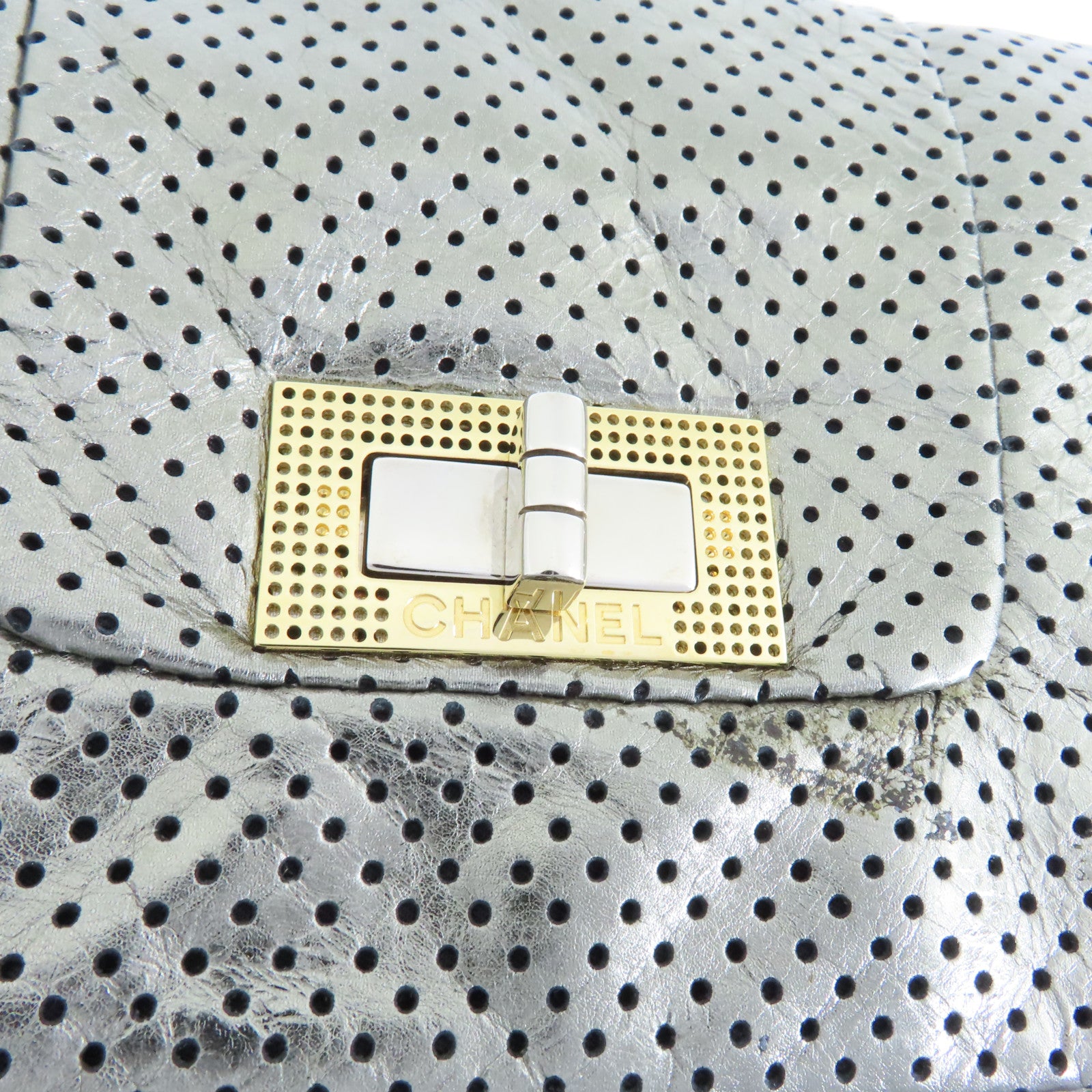 CHANEL 【激減優惠】牛皮皮革Chain Shoulder Bag金扣/銀扣鏈帶肩背袋綠色