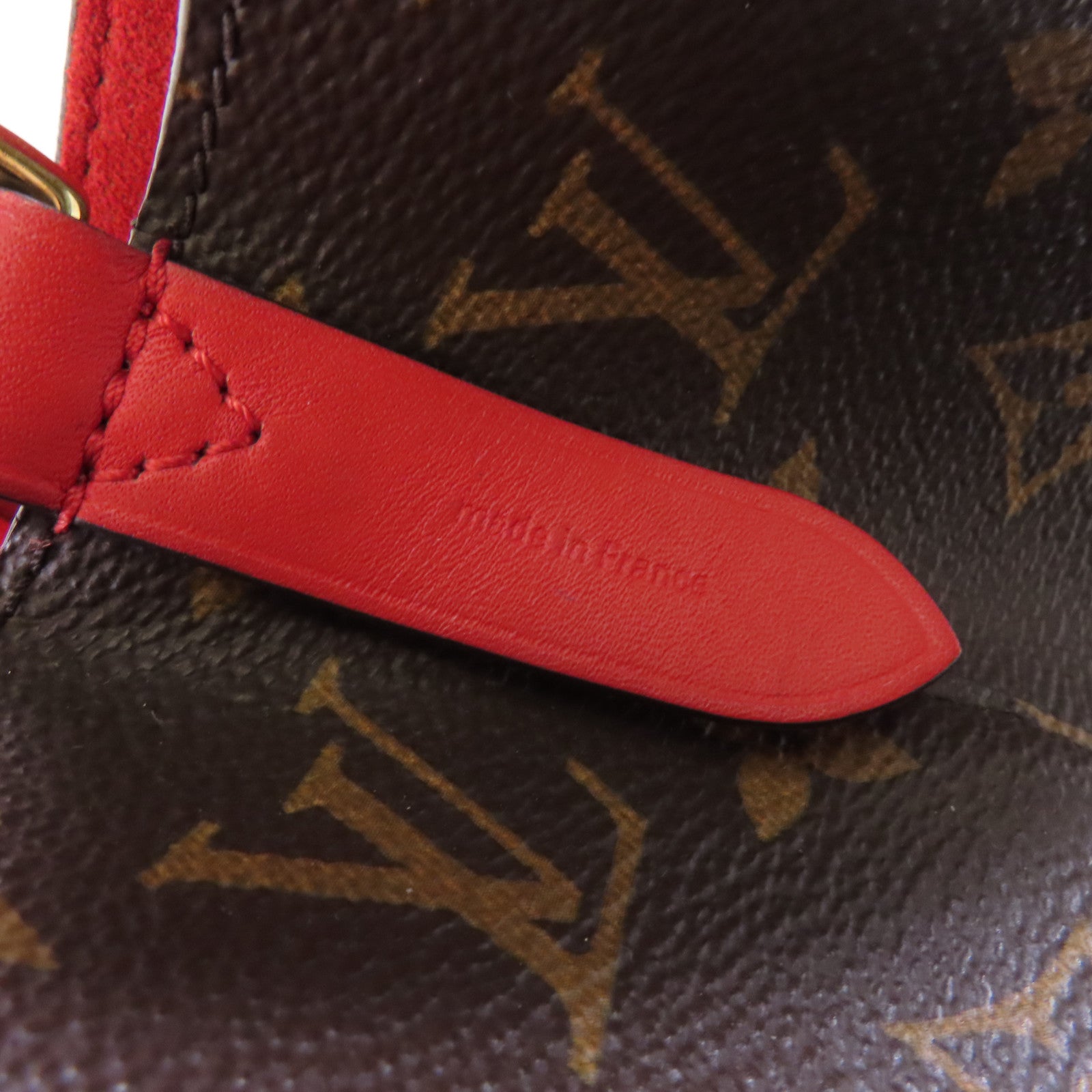 LOUIS VUITTON Monogram Neo Noe金扣肩背袋啡色/紅色