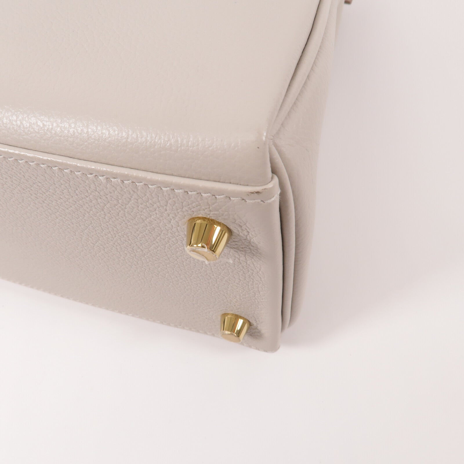 HERMES Evercolor皮革Kelly 28手挽肩背兩用袋Gris Pale