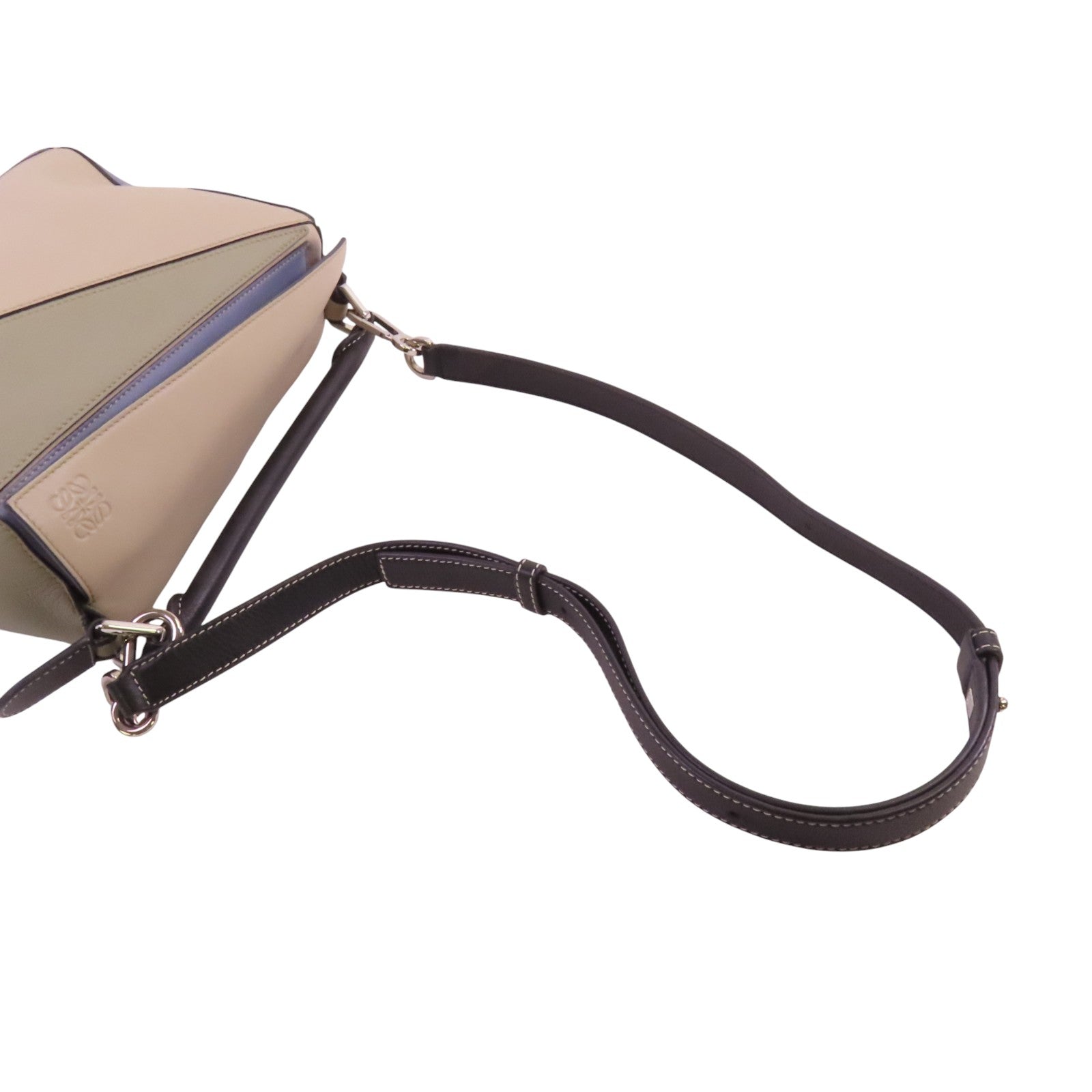 LOEWE 牛皮皮革Loewe Puzzle Bag Small銀扣手挽肩背兩用袋