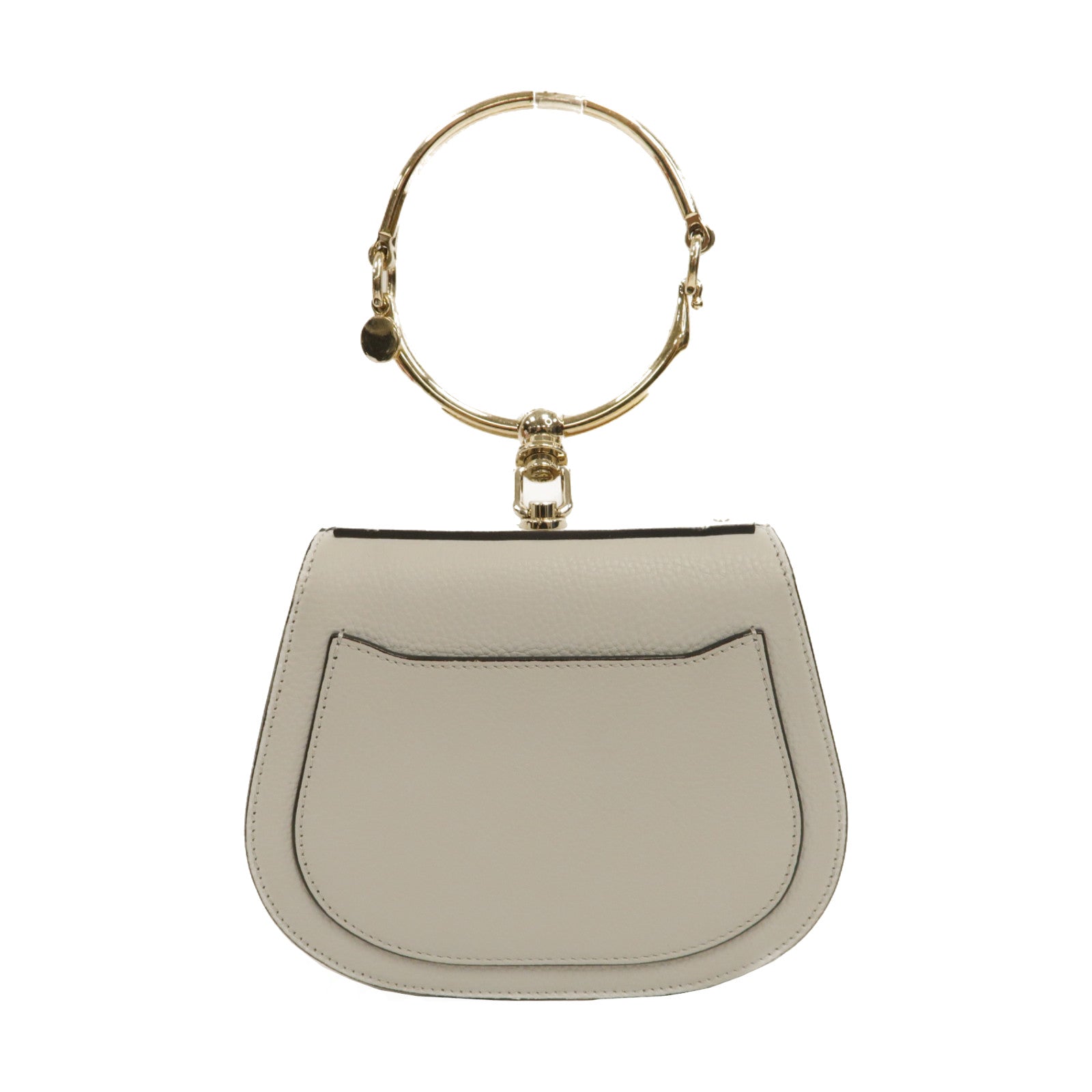 Chloe 牛皮皮革/麂皮皮革Bracelet Nile金扣肩背袋灰色