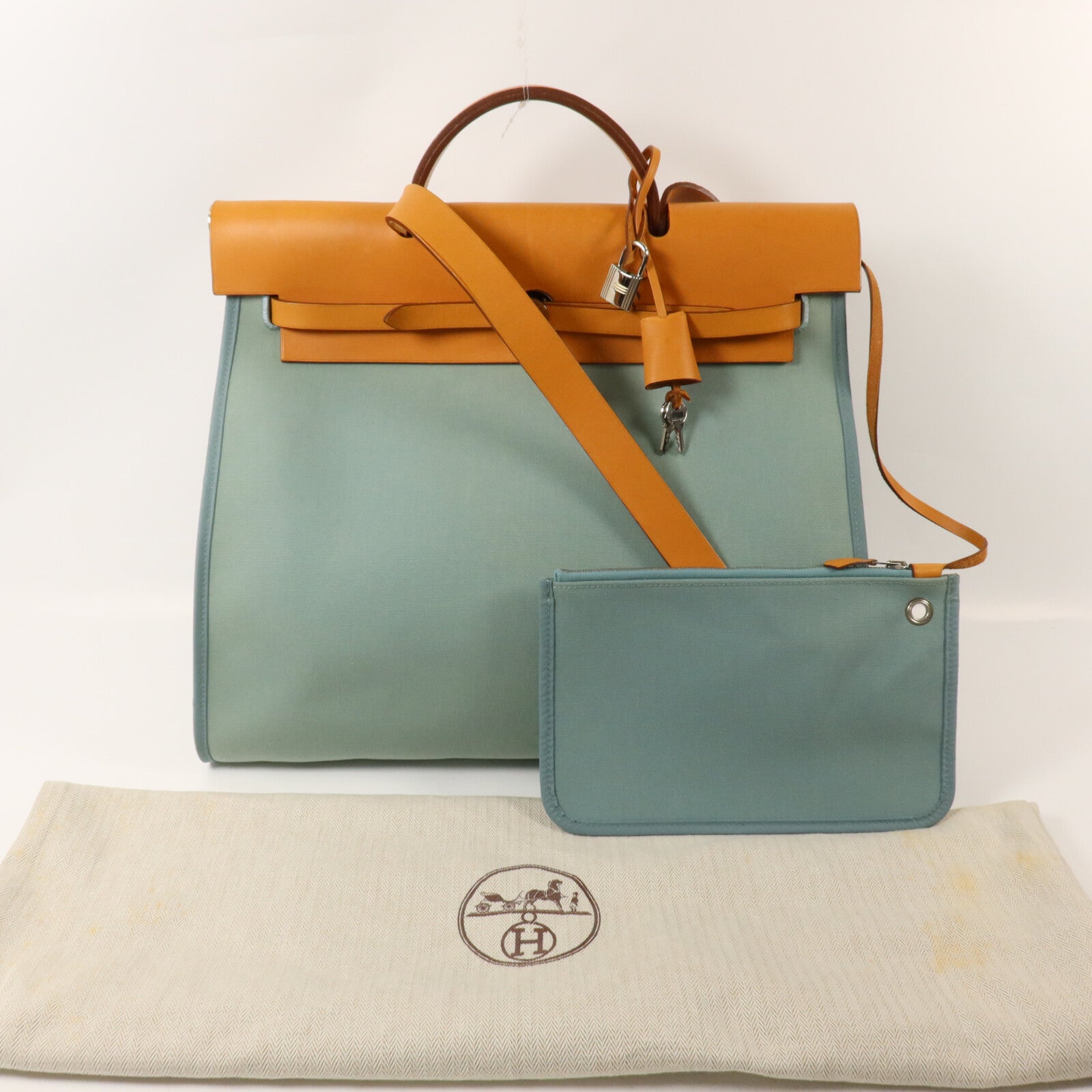 HERMES 帆布Herbag GM手挽肩背兩用袋Ciel