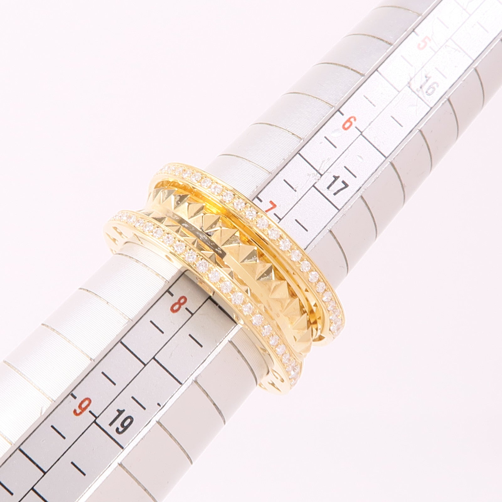 BVLGARI 18K黃金B-Zero 1 Ring鑽石戒指Bvlgari#56/US#7.25