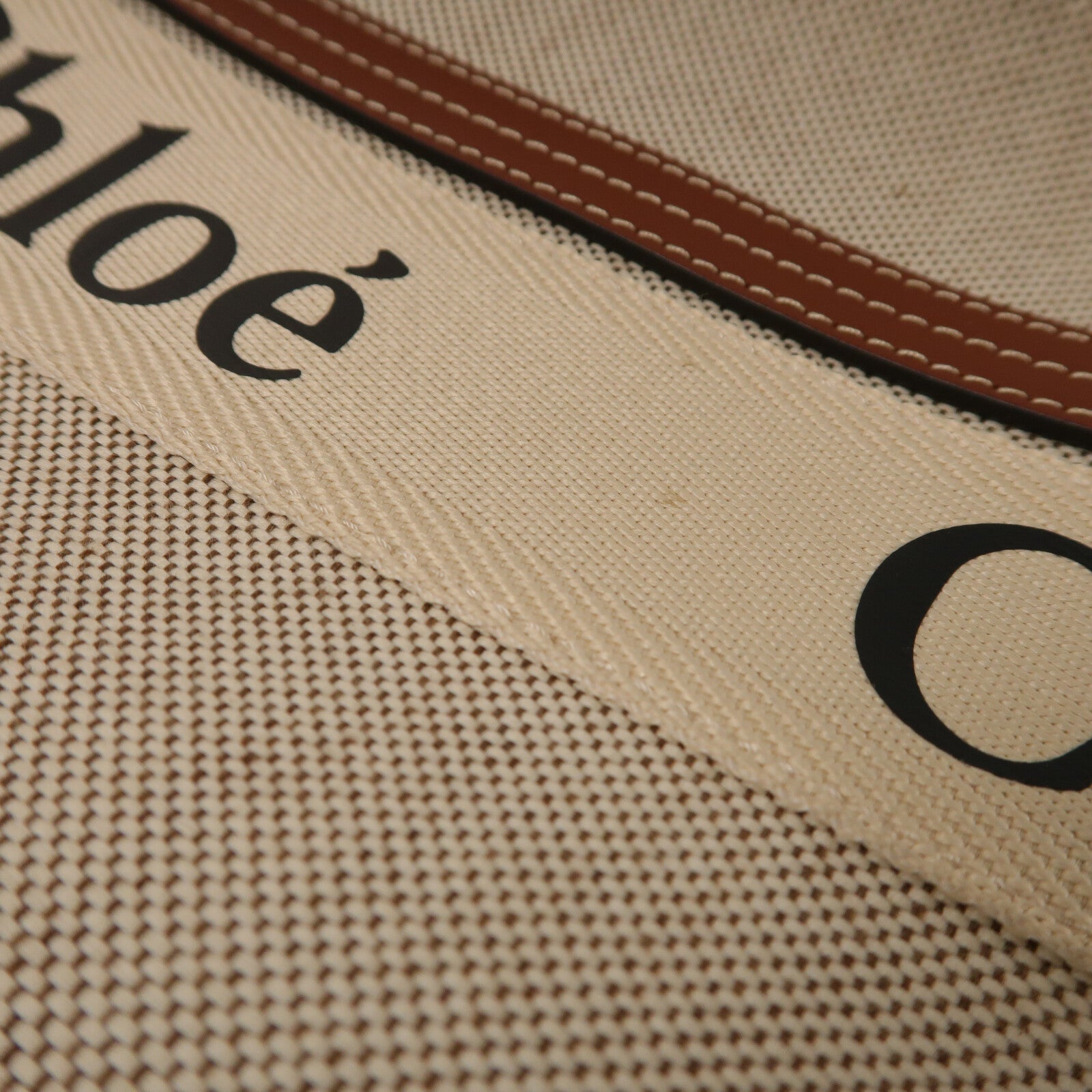 Chloe 帆布Woody Tote Medium手挽袋