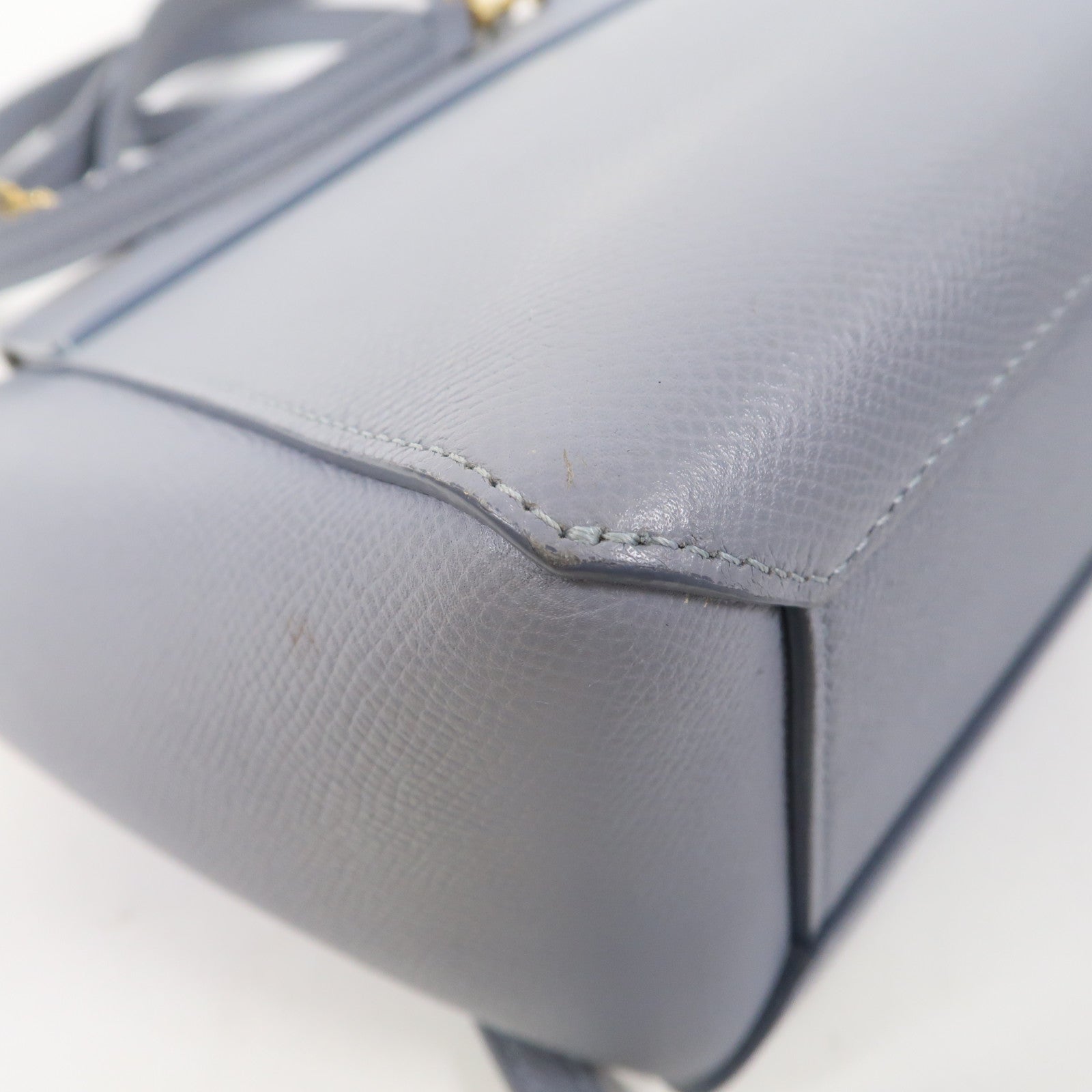 CELINE 牛皮皮革Nano Belt Bag金扣手挽肩背兩用袋灰藍色
