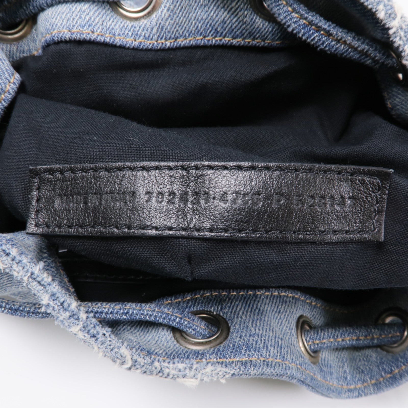 BALENCIAGA 牛仔布料Le Cagole銀扣手挽袋