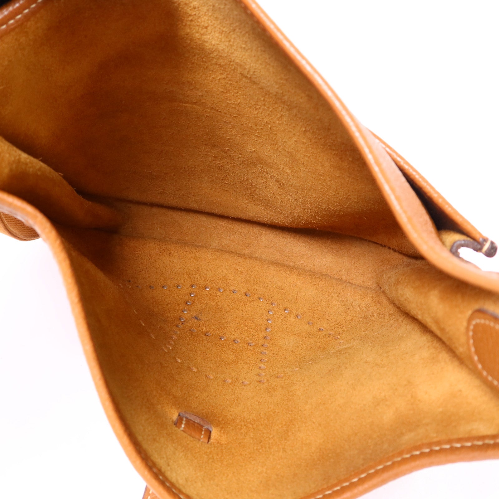 HERMES Clemence皮革Evelyne PM銀扣肩背袋Gold