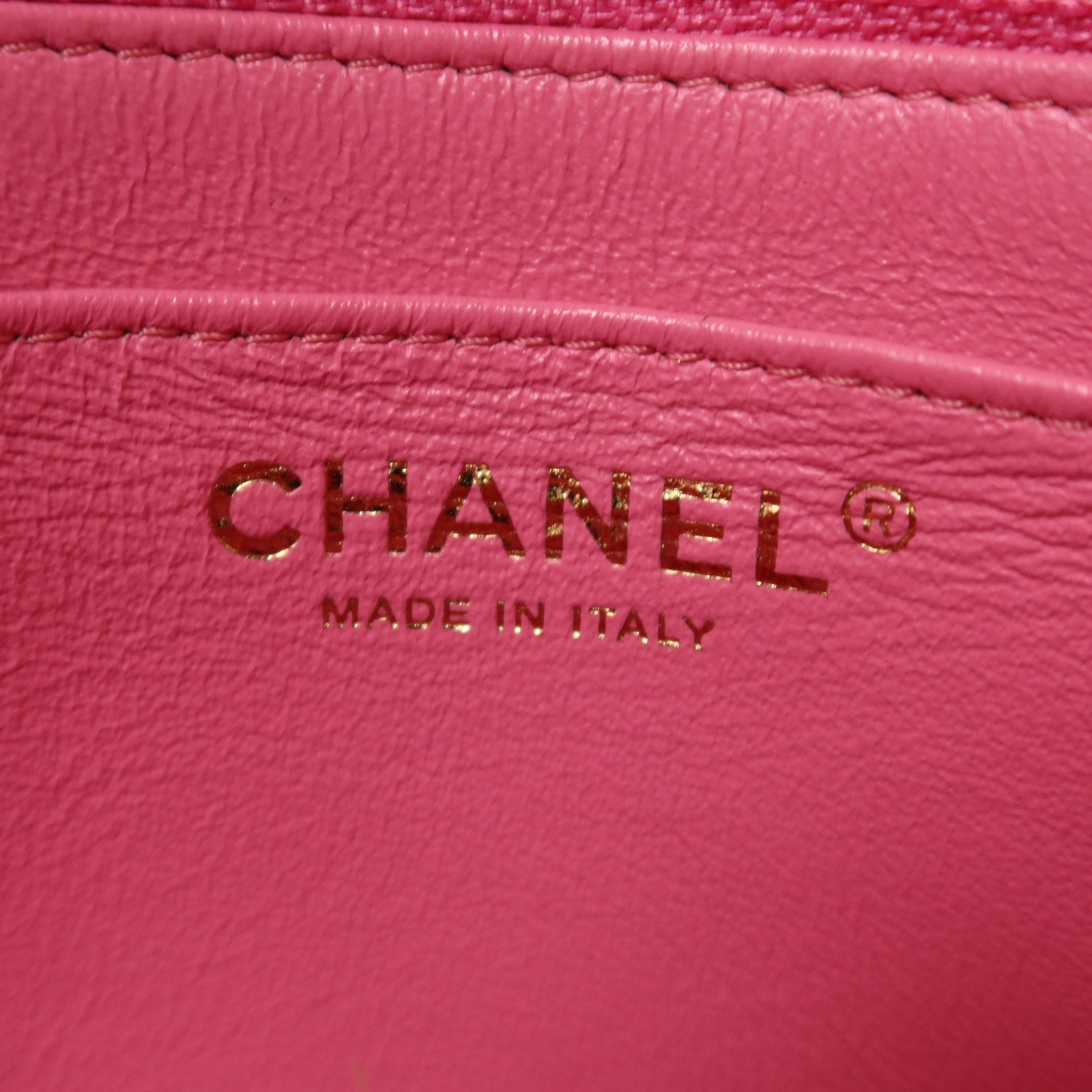 CHANEL 羊皮皮革Mini Classic 17金扣鏈帶肩背袋