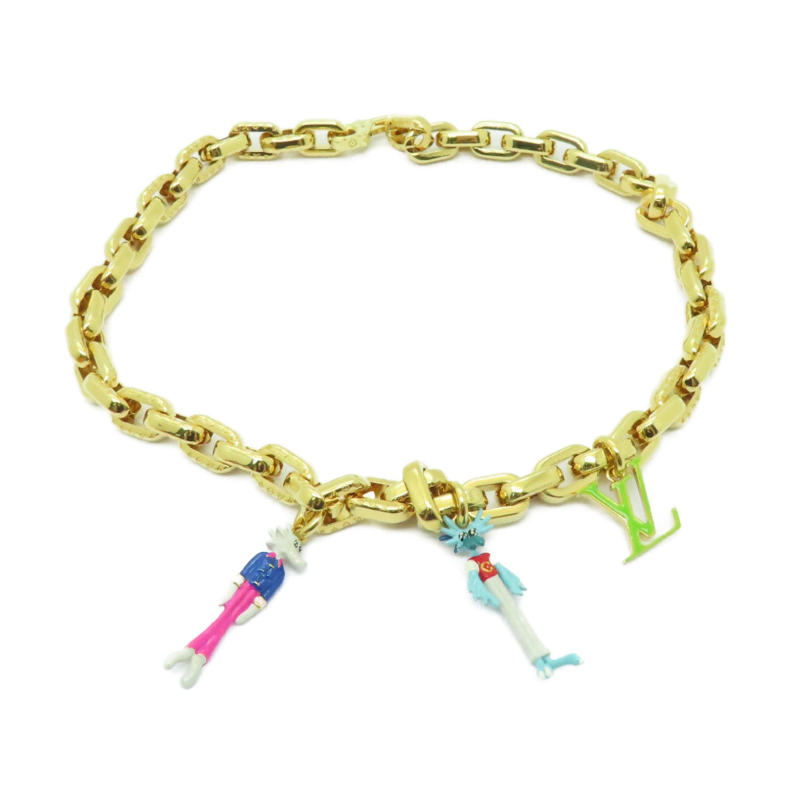 LOUIS VUITTON 【激減優惠】金屬Collar LV Friends Necklace項鍊金色