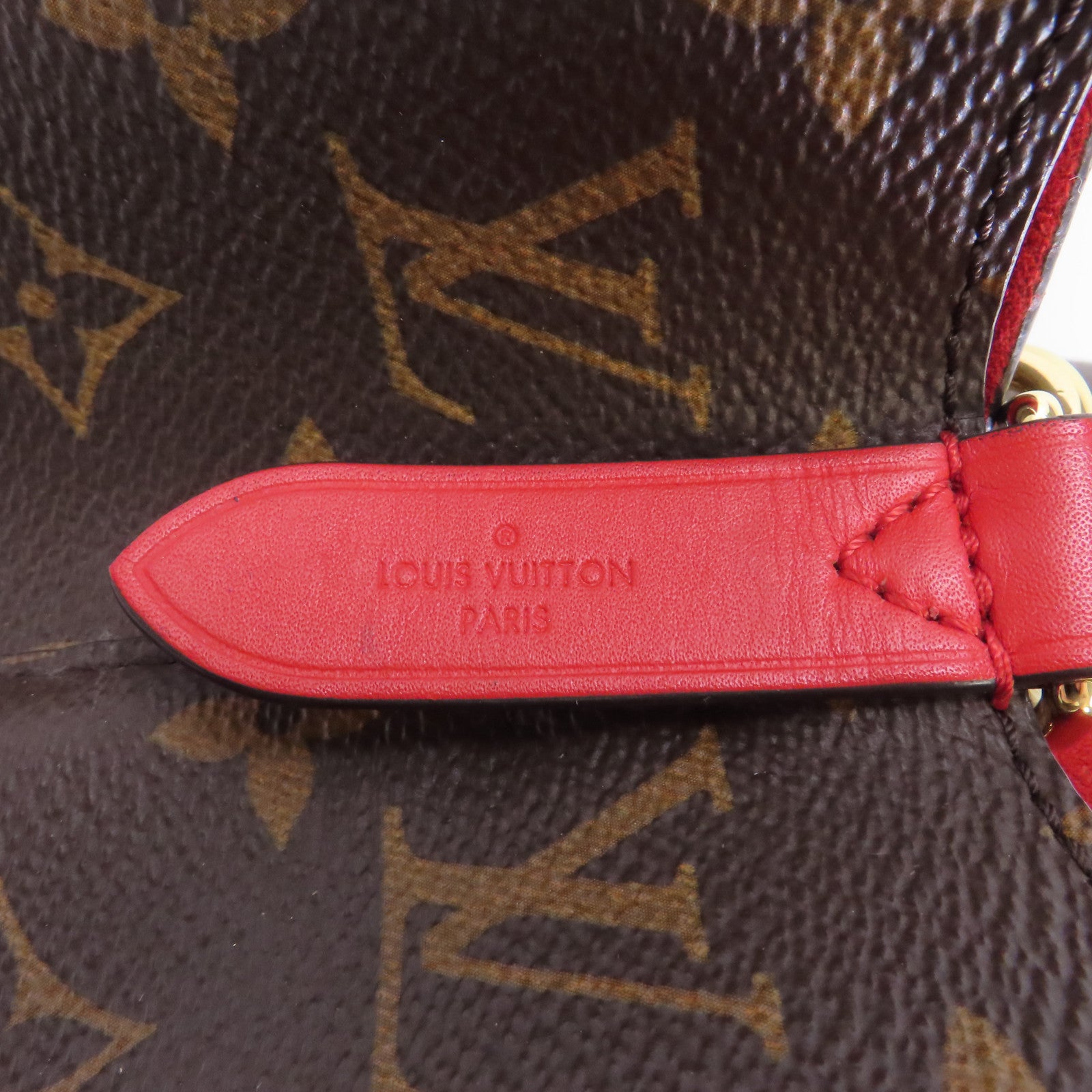 LOUIS VUITTON Monogram Neo Noe金扣肩背袋啡色/紅色