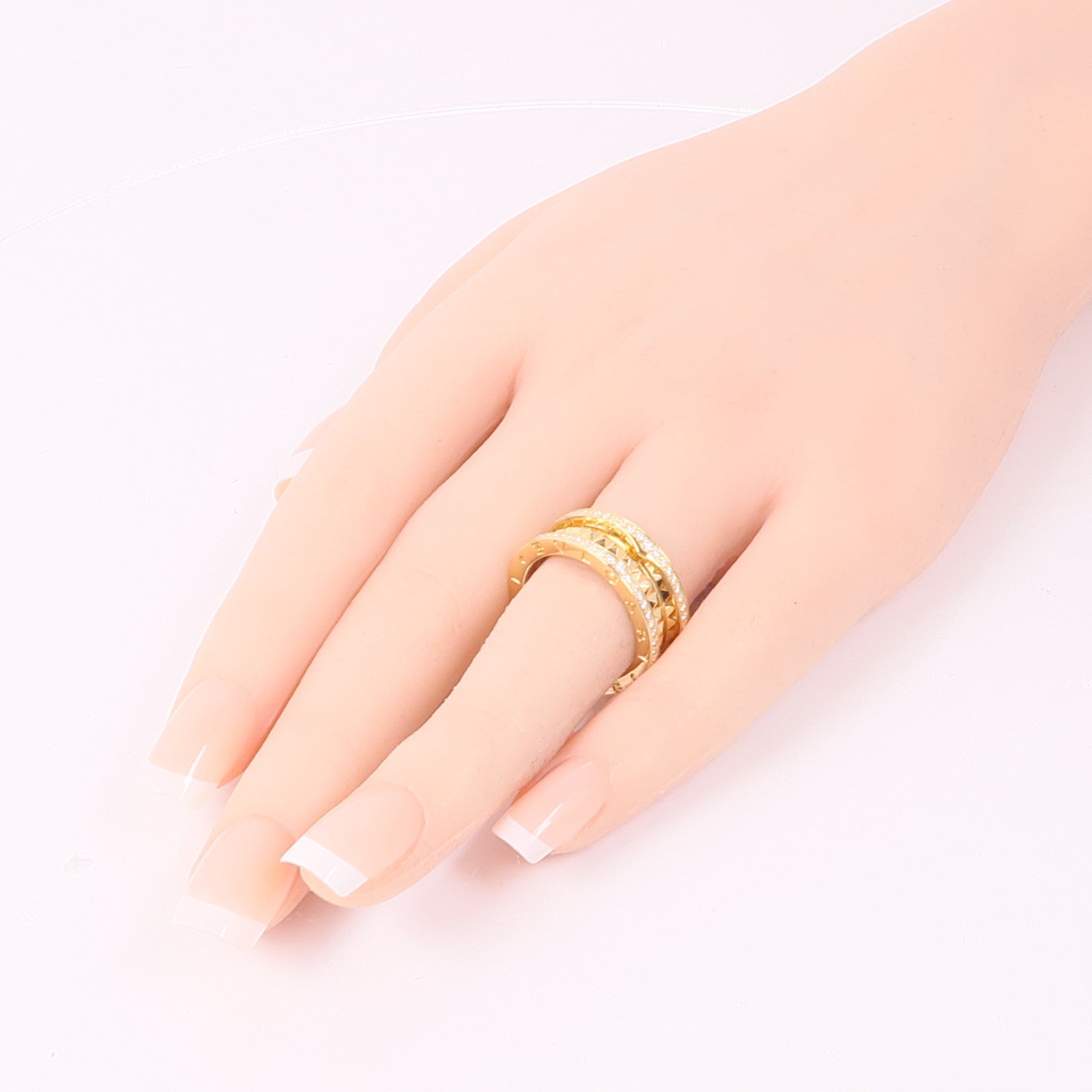 BVLGARI 18K黃金B-Zero 1 Ring鑽石戒指Bvlgari#56/US#7.25