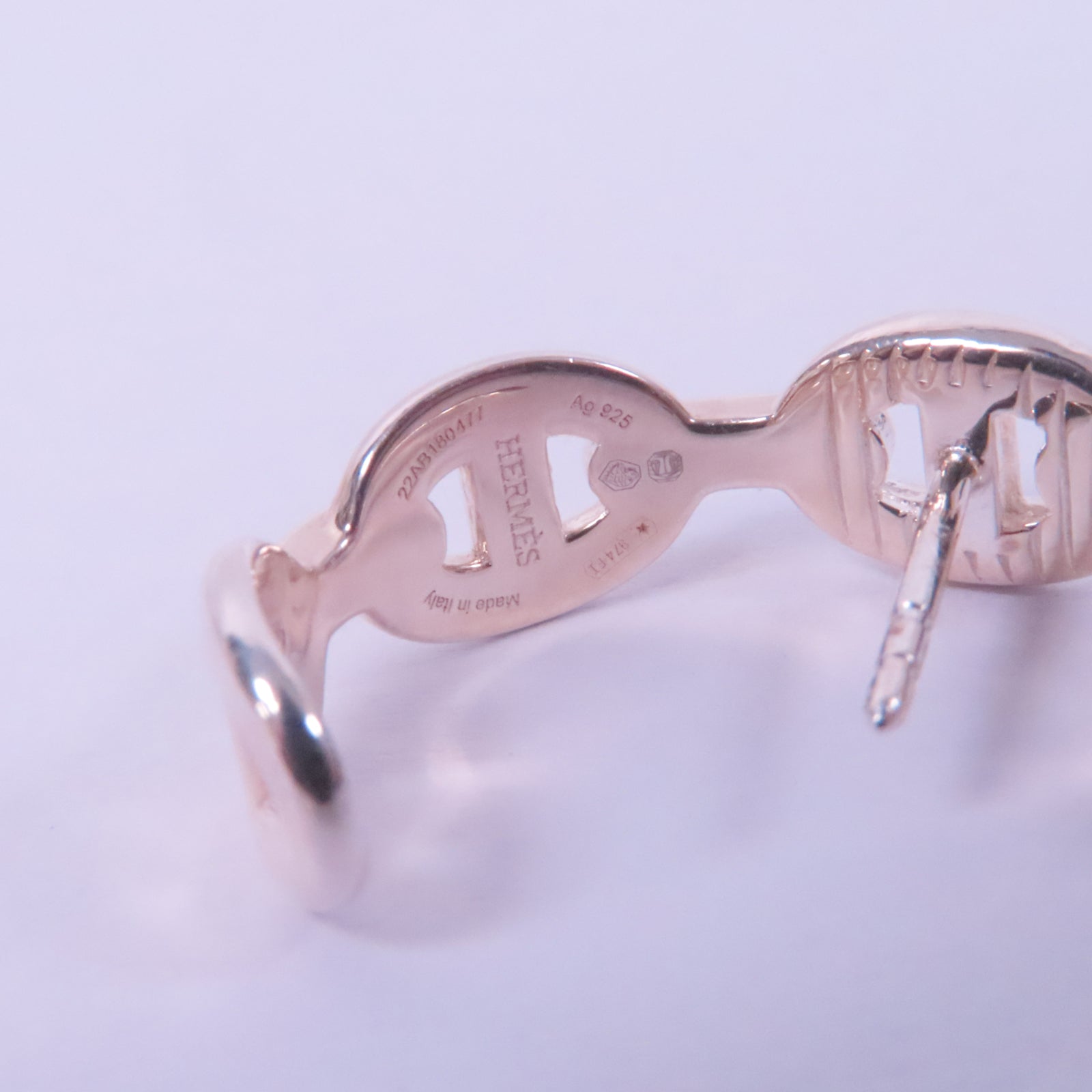 HERMES 925純銀Chaine d'ancre Enchainee Earring耳環