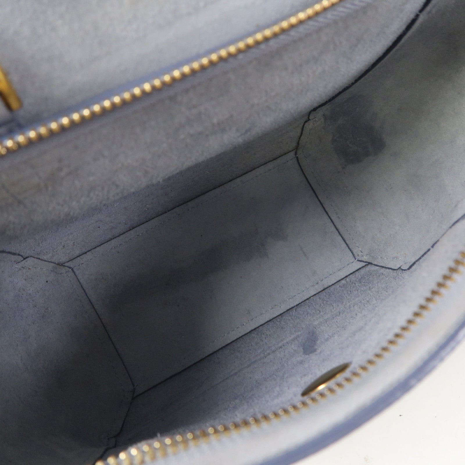 CELINE 牛皮皮革Nano Belt Bag金扣手挽肩背兩用袋灰藍色