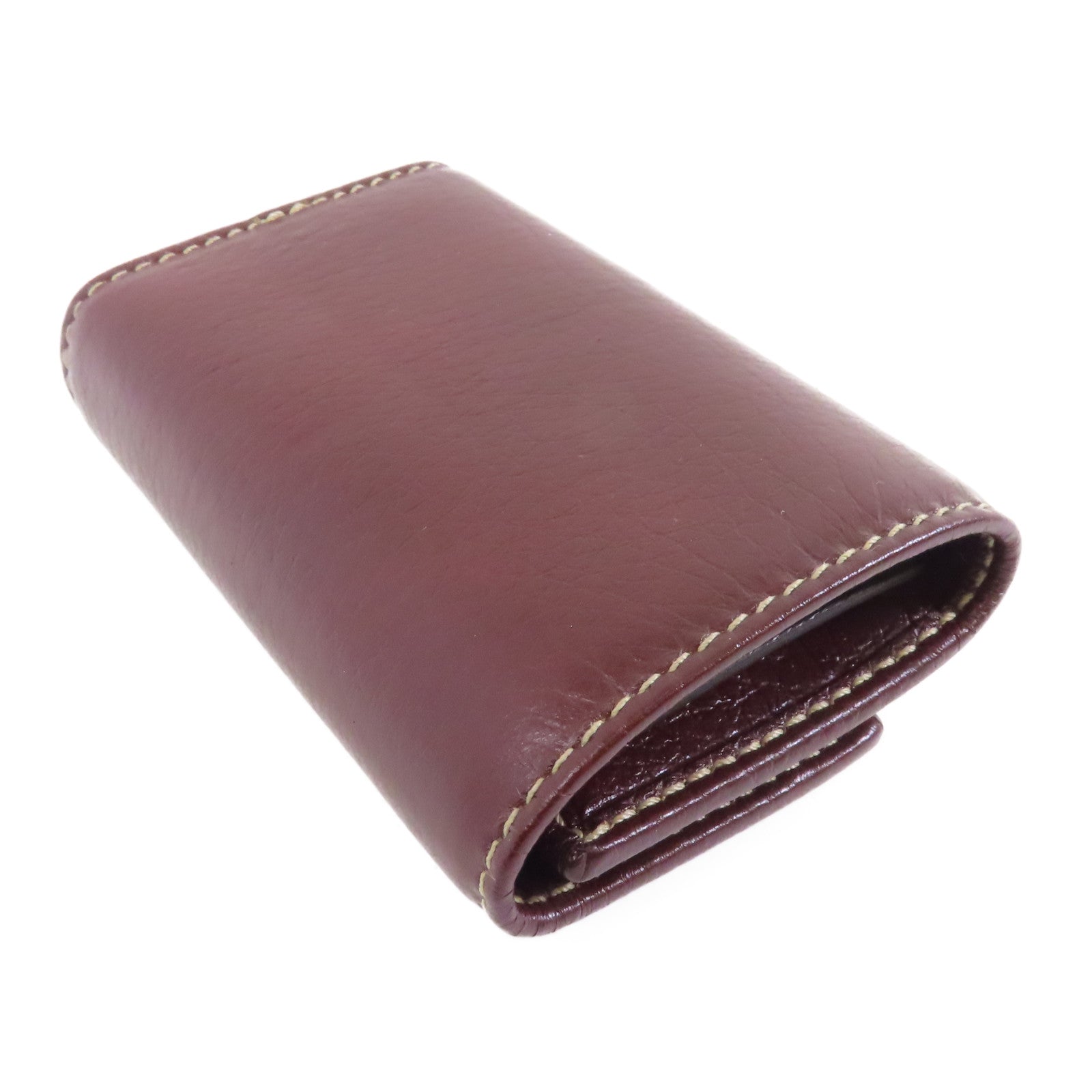 GUCCI (PRICE DOWN) GG SHW Key Case Holder 212177 Calfskin Leather Bordeaux Color