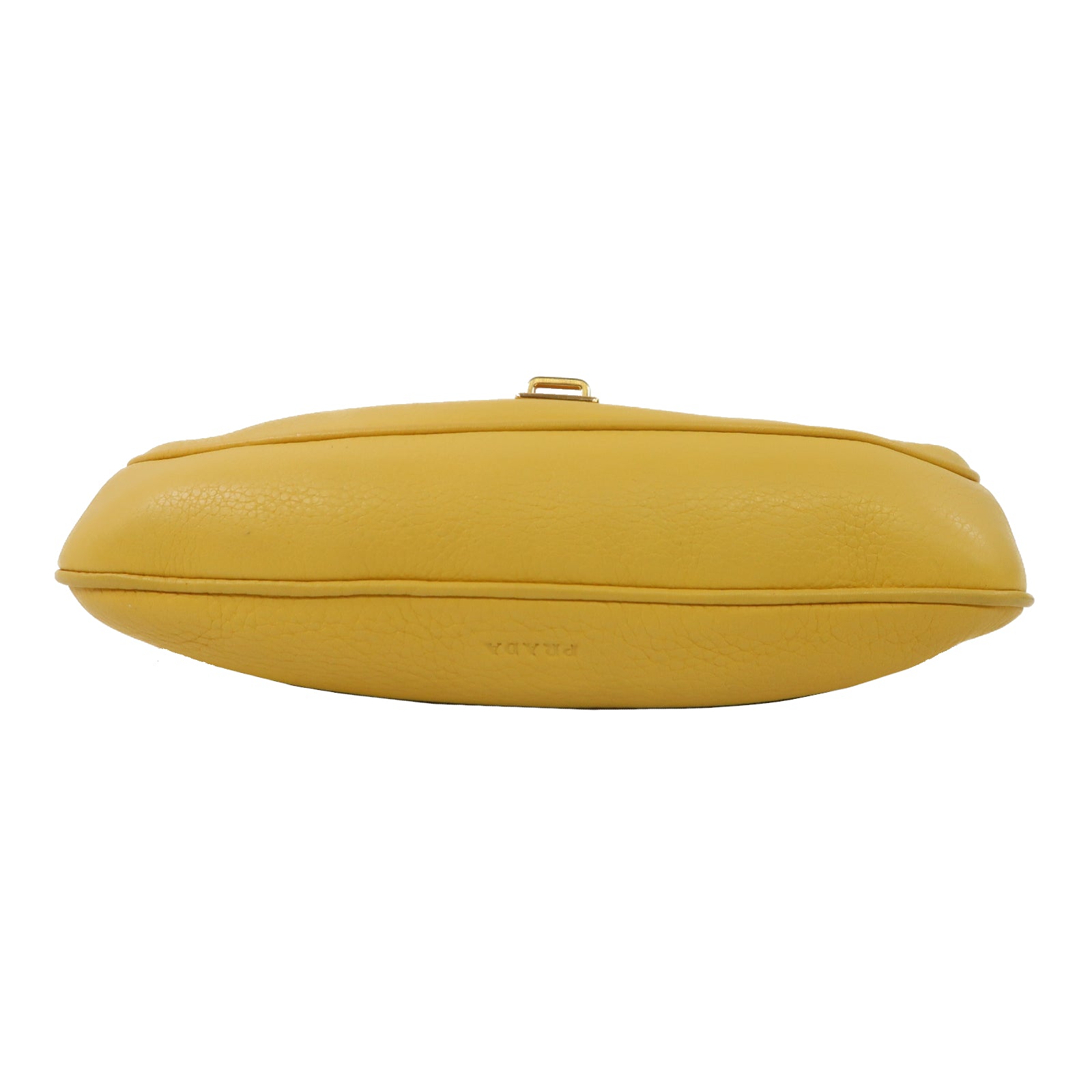 PRADA 牛皮皮革Shoulder Bag金扣鏈帶肩背袋黃色