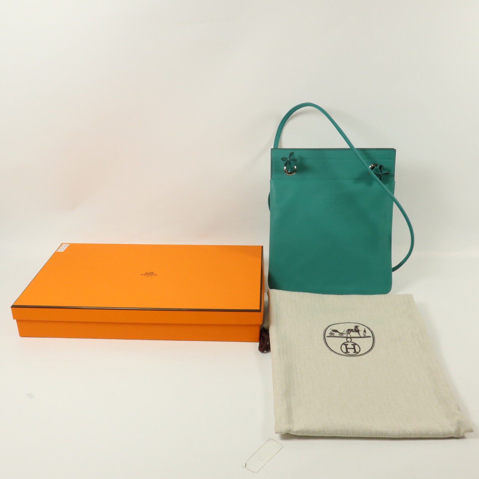 HERMES Swift皮革Aline Mini肩背袋Menthe