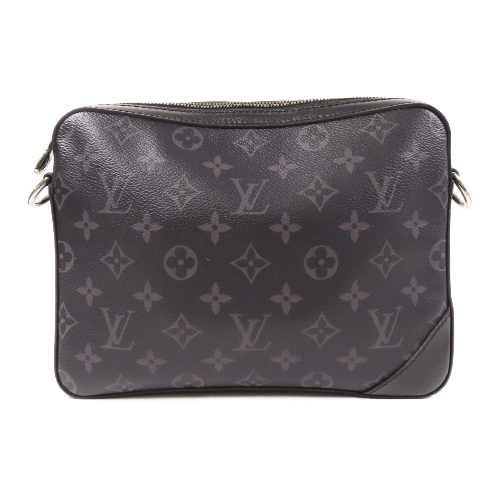 LOUIS VUITTON Monogram Eclipse Reverse Trio Messenger銀扣肩背袋