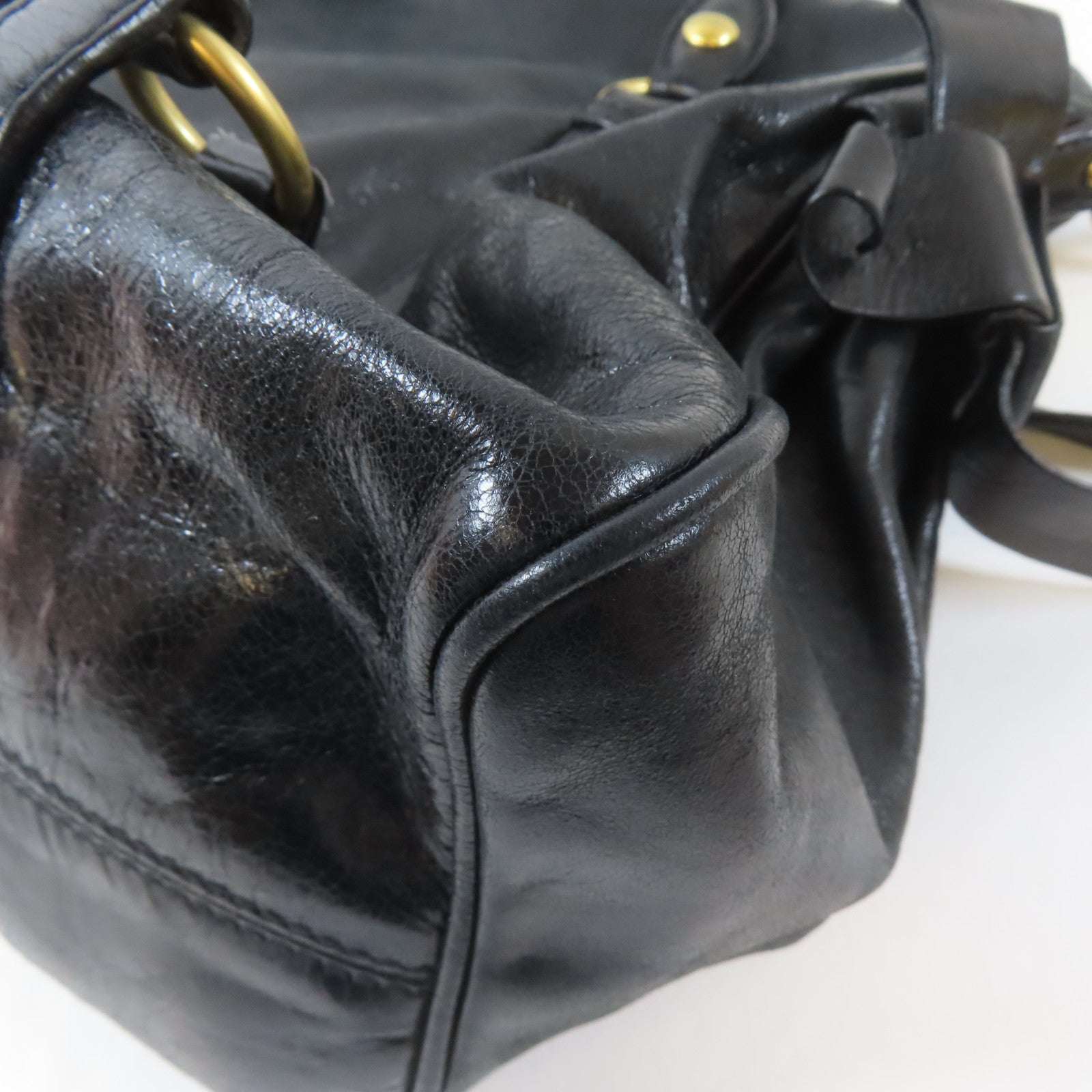 Miu Miu 牛皮皮革2 Way Shoulder Bag金扣手挽肩背兩用袋黑色