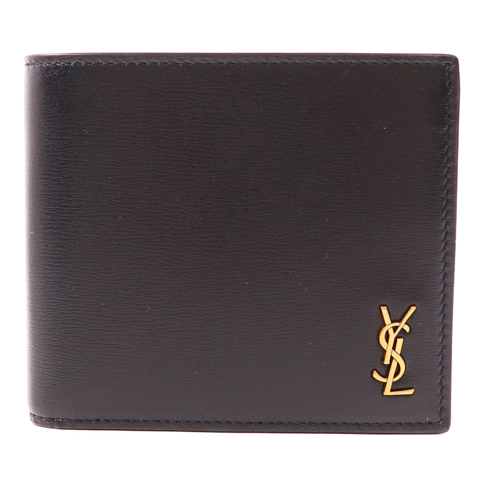 SAINT LAURENT 【激減優惠】牛皮皮革Tiny Monogram Wallet金扣錢包