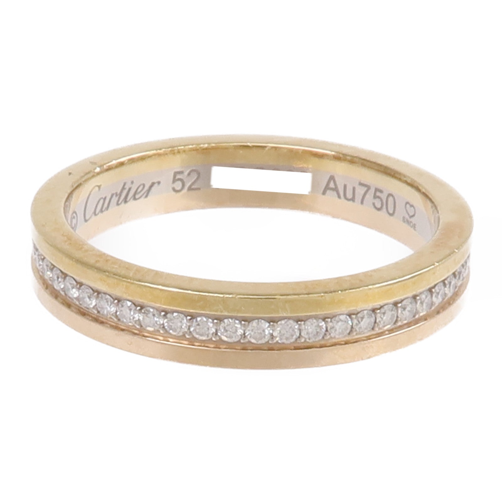 CARTIER 18K黃金/白金/玫瑰金Vendome Louis Ring鑽石戒指Cartier#52/US#6