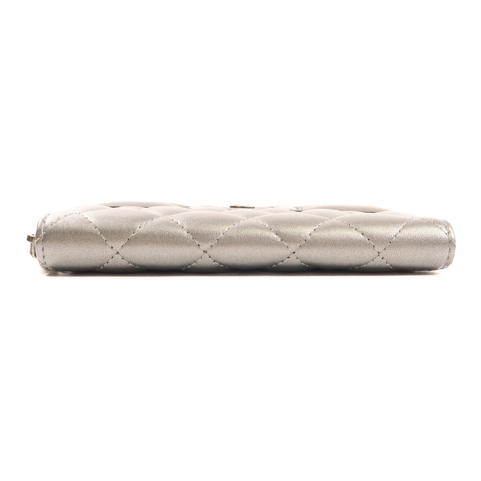 CHANEL 羊皮皮革Long Wallet銀扣長錢包