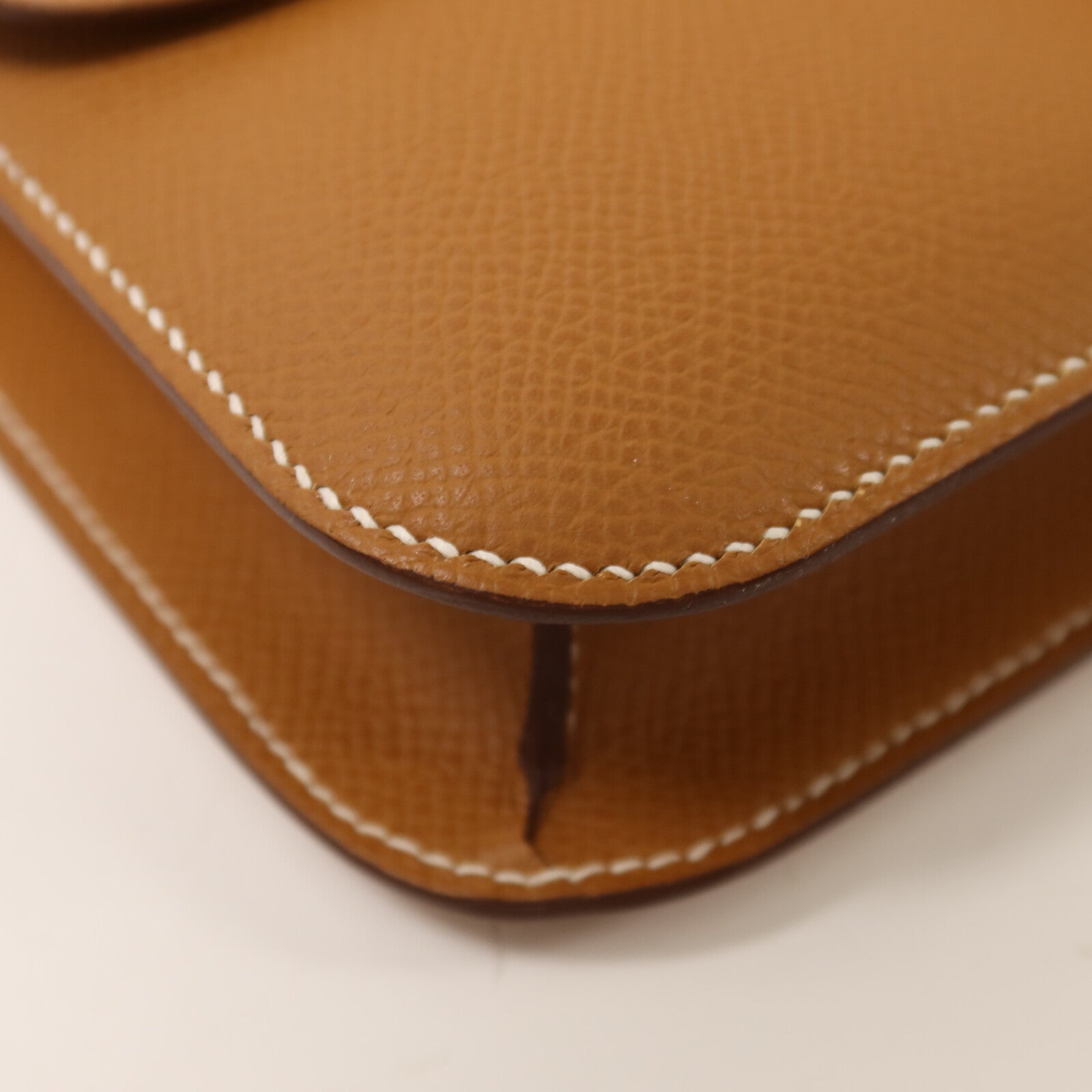 HERMES Epsom皮革Constance Elan金扣肩背袋Gold