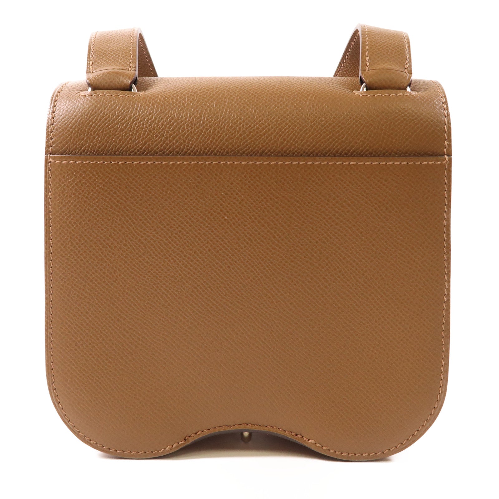 HERMES Epsom皮革Della Cavaller銀扣肩背袋37 Gold