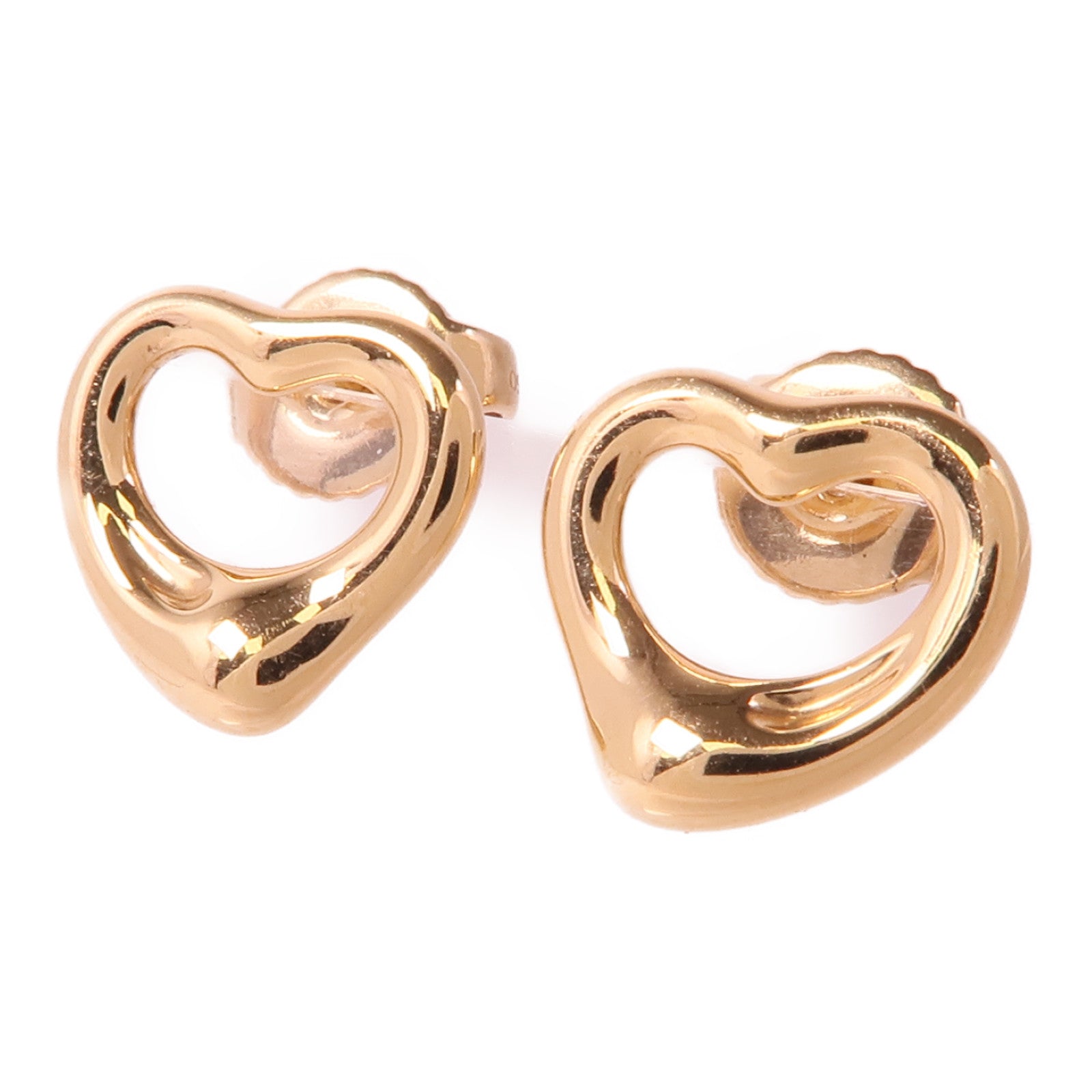 TIFFANY＆CO 18K玫瑰金Open Heart Earrings耳環