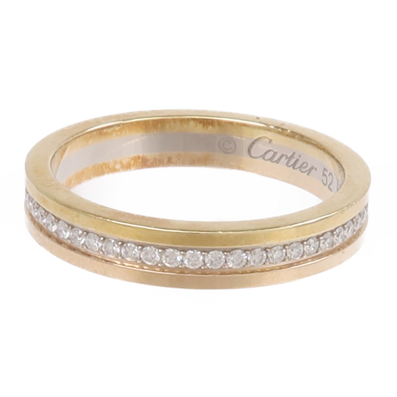 CARTIER 18K黃金/白金/玫瑰金Vendome Louis Ring鑽石戒指Cartier#52/US#6