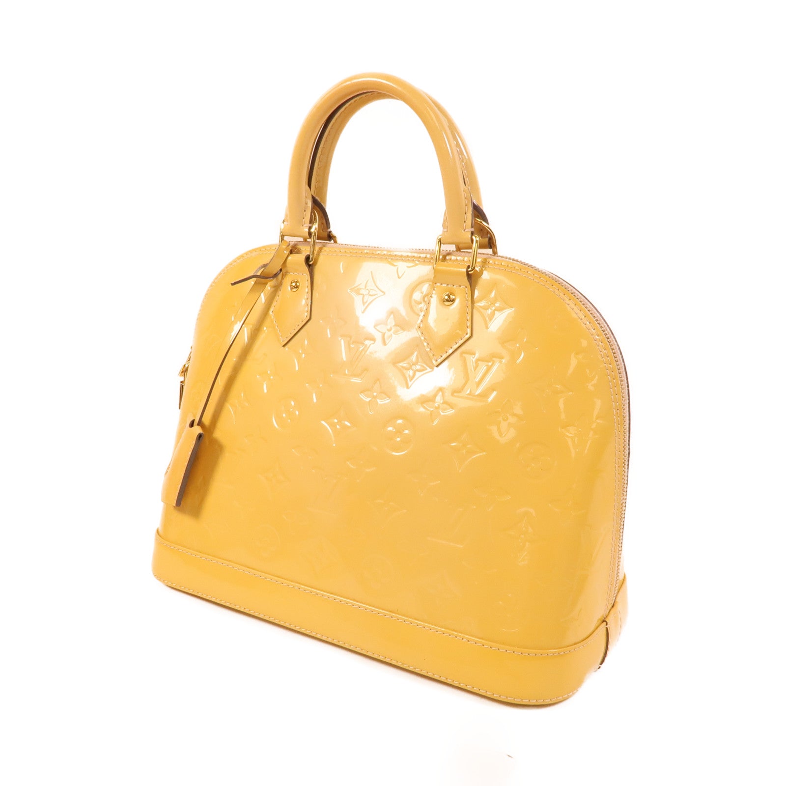 LOUIS VUITTON Monogram Vernis Alma PM金扣手挽袋