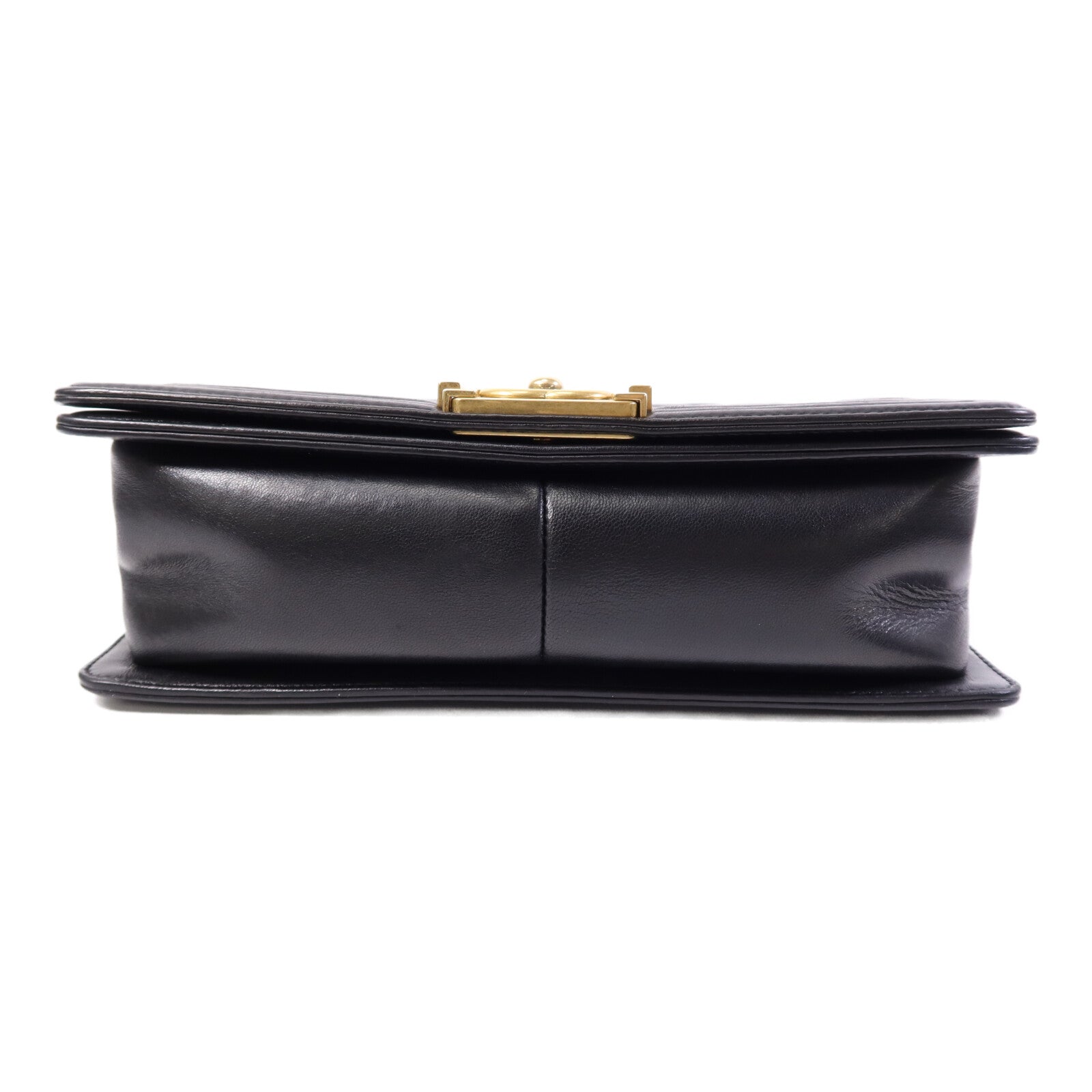 CHANEL 羊皮皮革Boy 25金扣鏈帶肩背袋