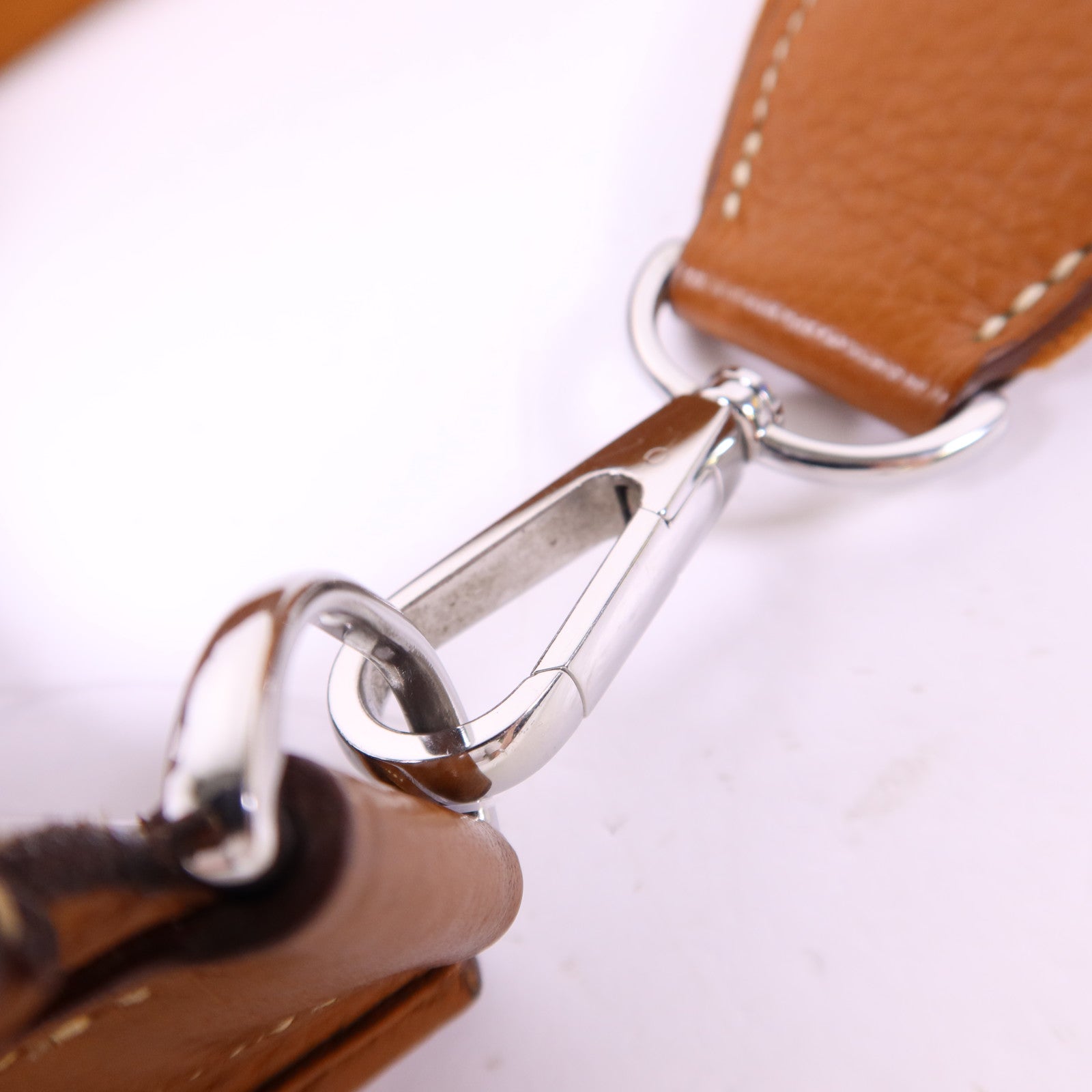 HERMES Clemence皮革Evelyne PM銀扣肩背袋Gold