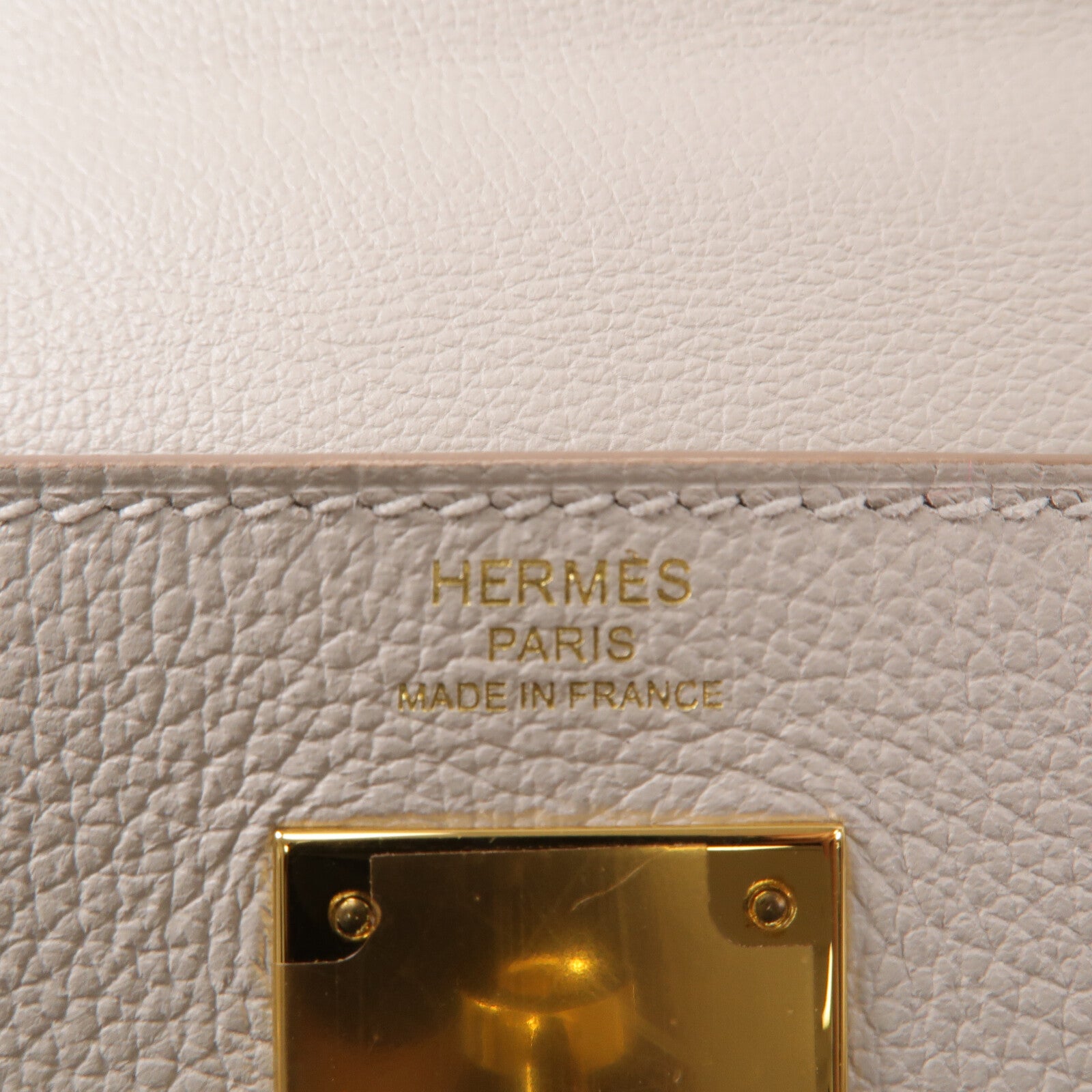 HERMES Evercolor皮革Kelly 28手挽肩背兩用袋Gris Pale
