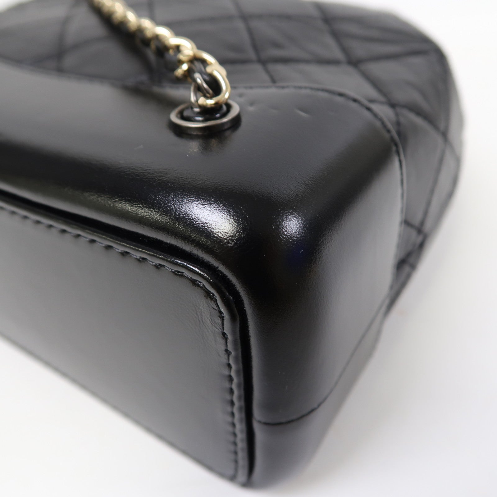 CHANEL 菱格牛皮皮革Gabrielle Backpack背包黑色