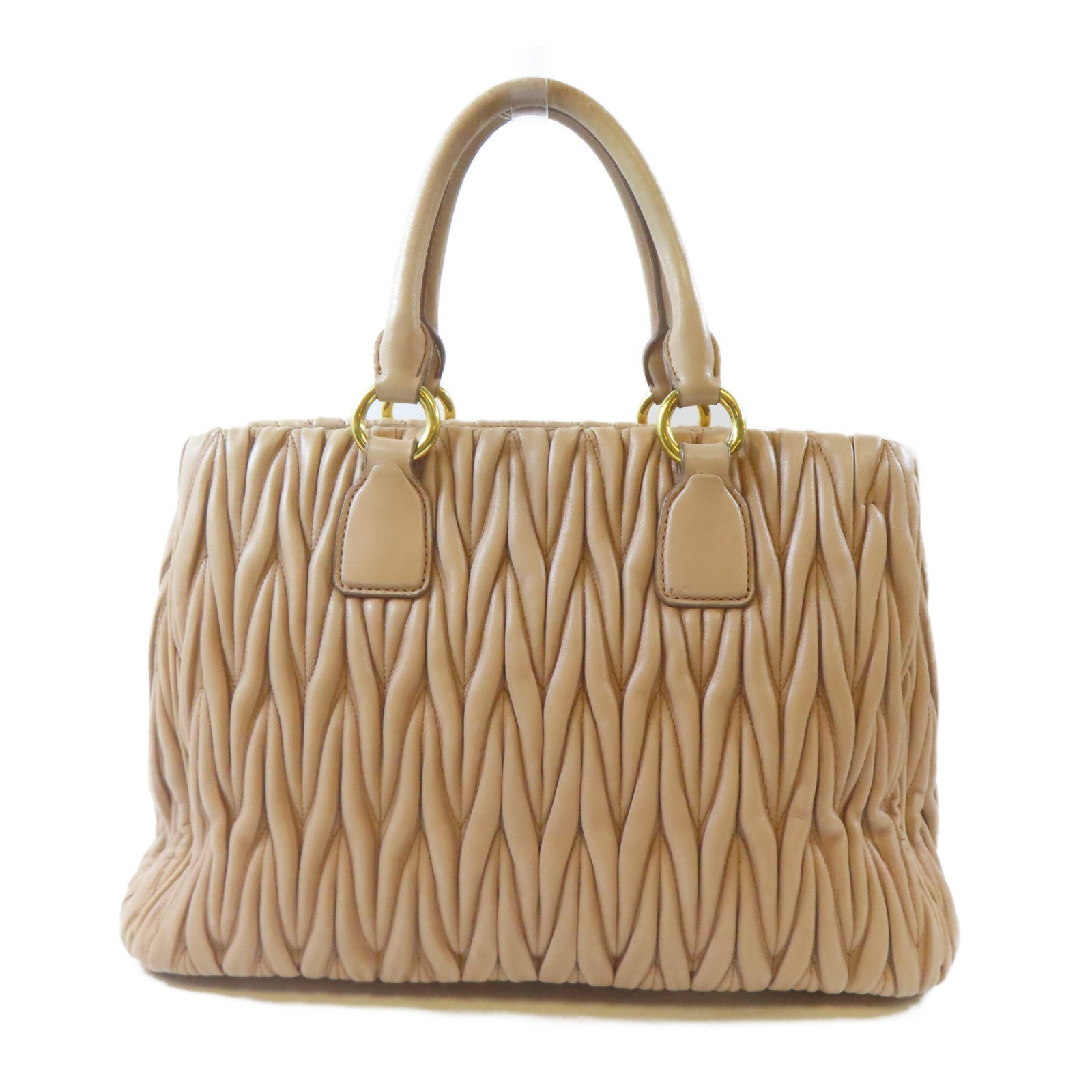 Miu Miu 皮革2Way Shoulder金扣手挽肩背兩用袋粉紅色
