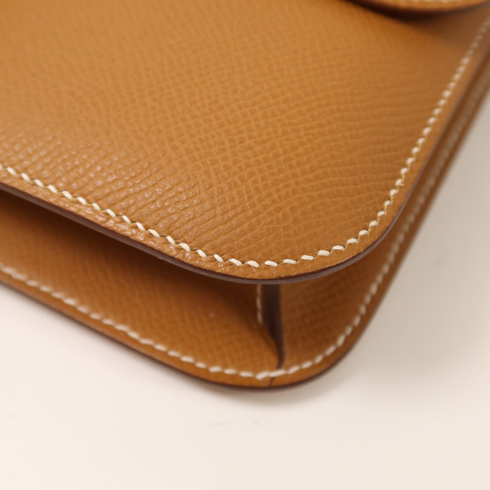 HERMES Epsom皮革Constance Elan金扣肩背袋Gold
