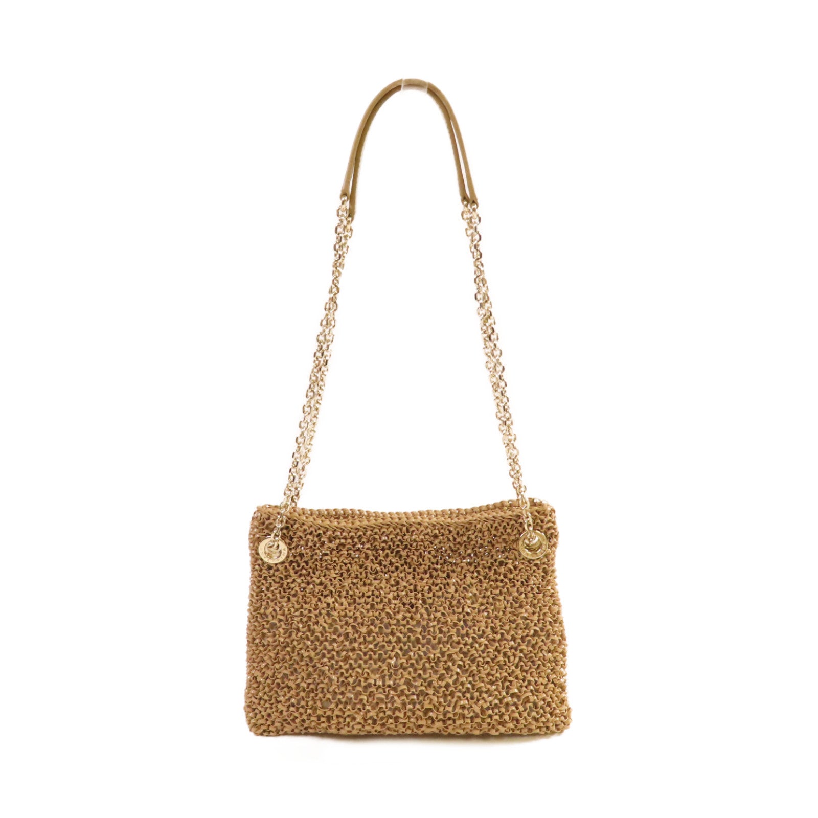 ANTEPRIMA PVC Shoulder Bag金扣鏈帶肩背袋杏色