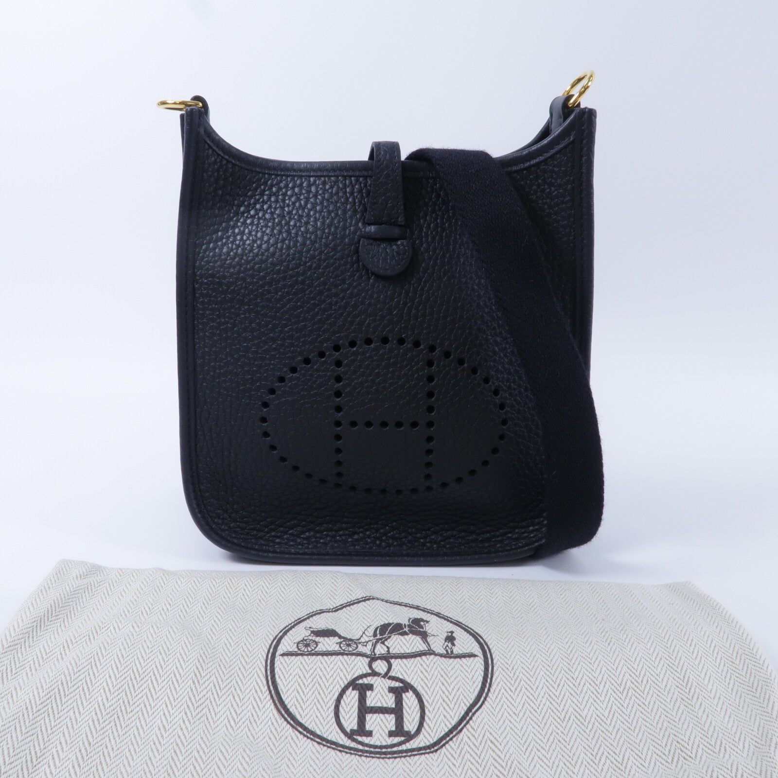 HERMES Clemence皮革Evelyne TPM肩背袋Noir