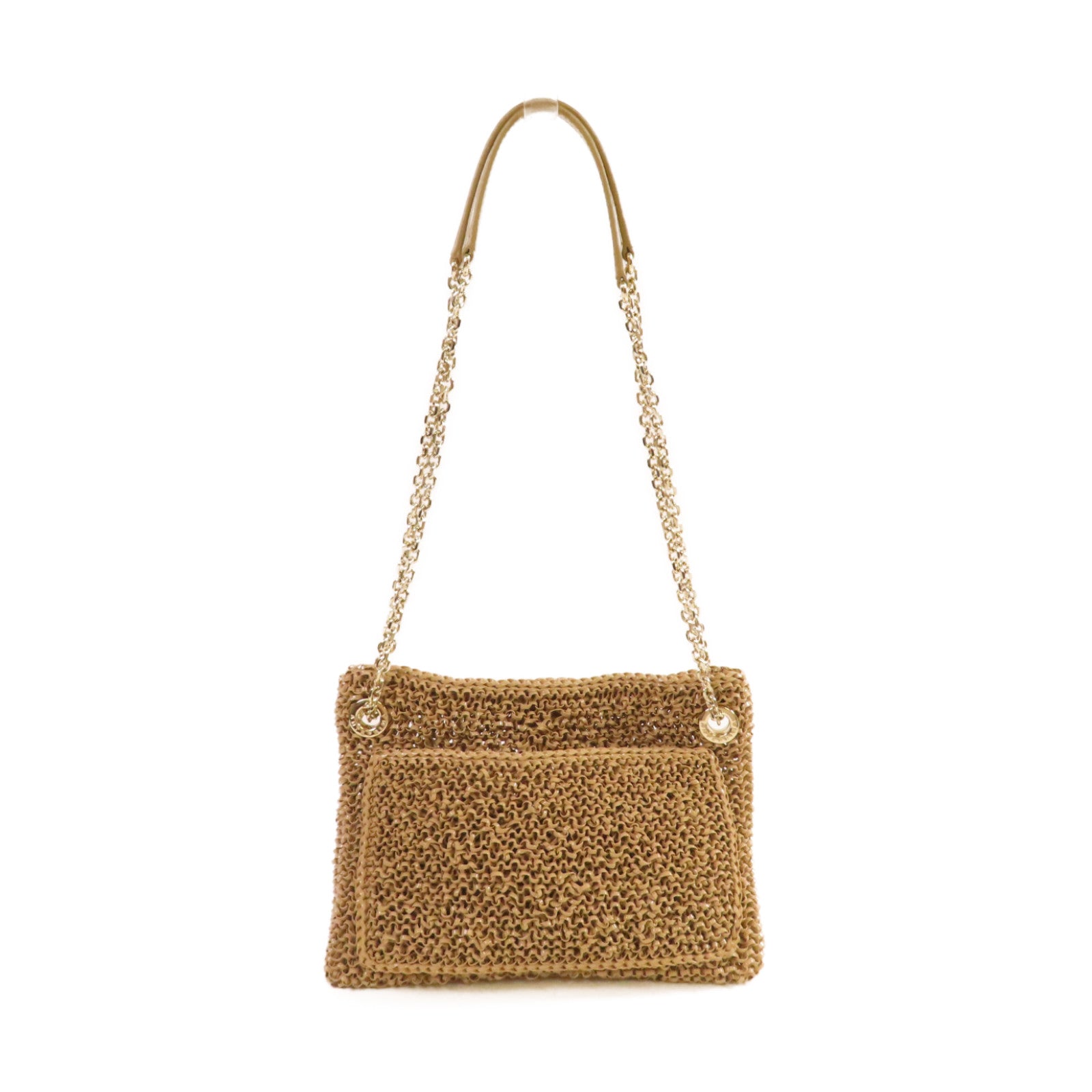 ANTEPRIMA PVC Shoulder Bag金扣鏈帶肩背袋杏色
