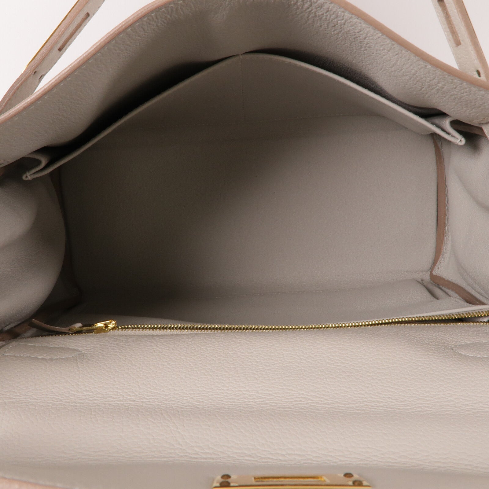 HERMES Evercolor皮革Kelly 28手挽肩背兩用袋Gris Pale